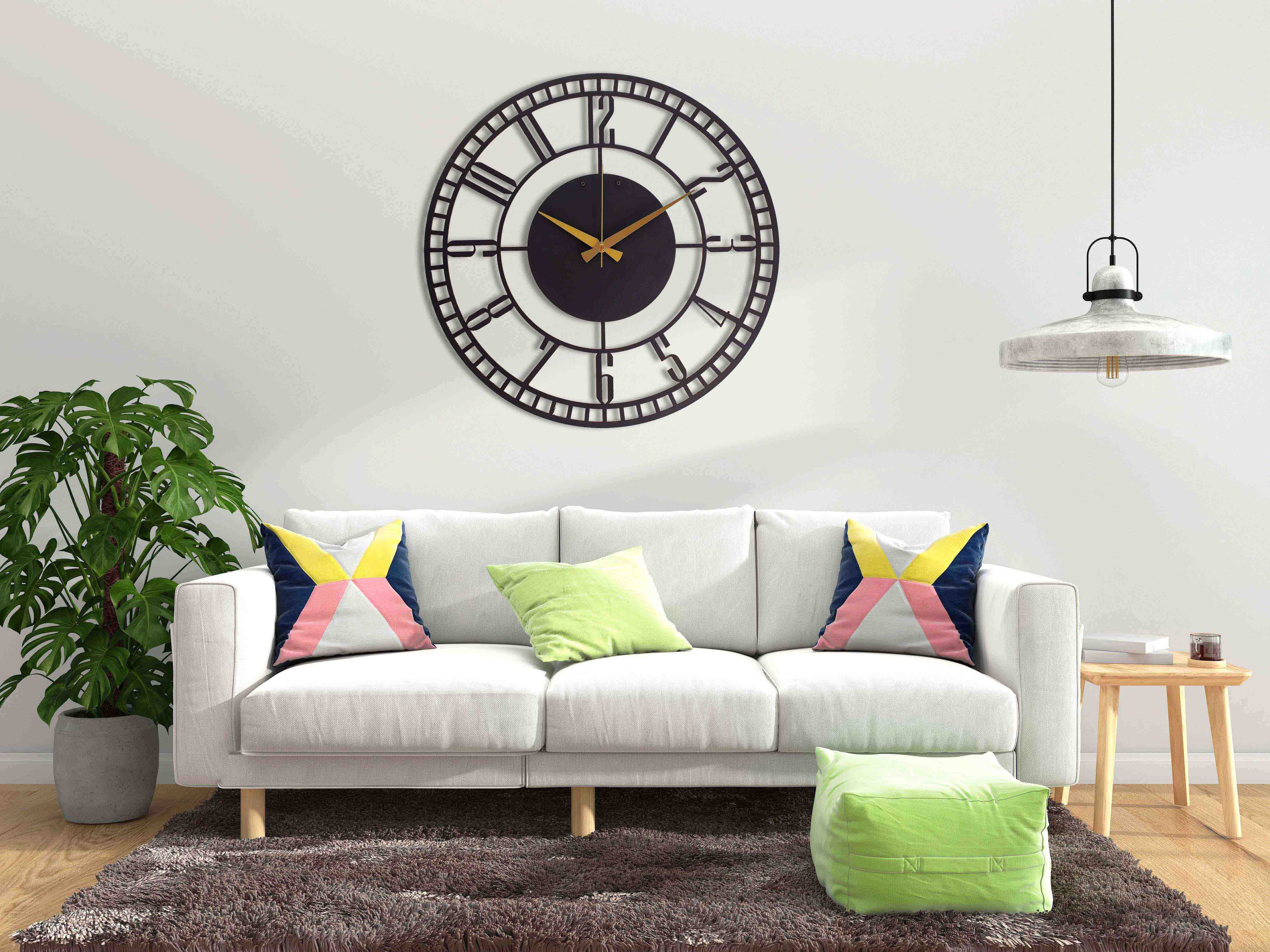 Black Modern Oversized Wall Clock