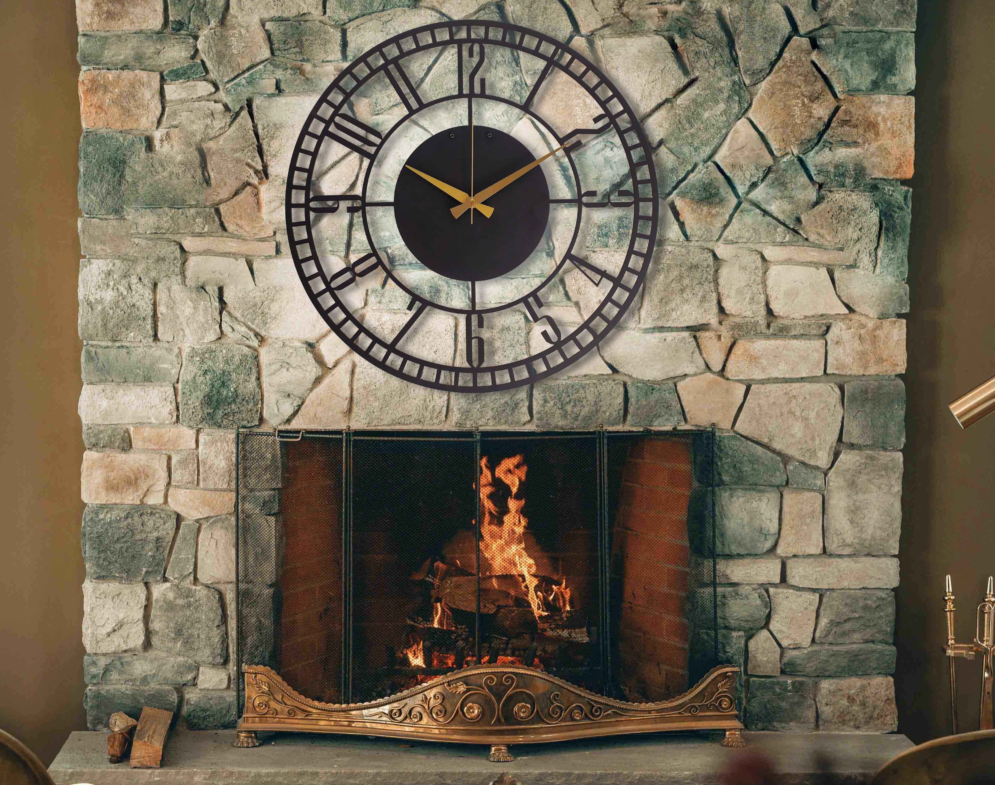 Black Modern Oversized Wall Clock