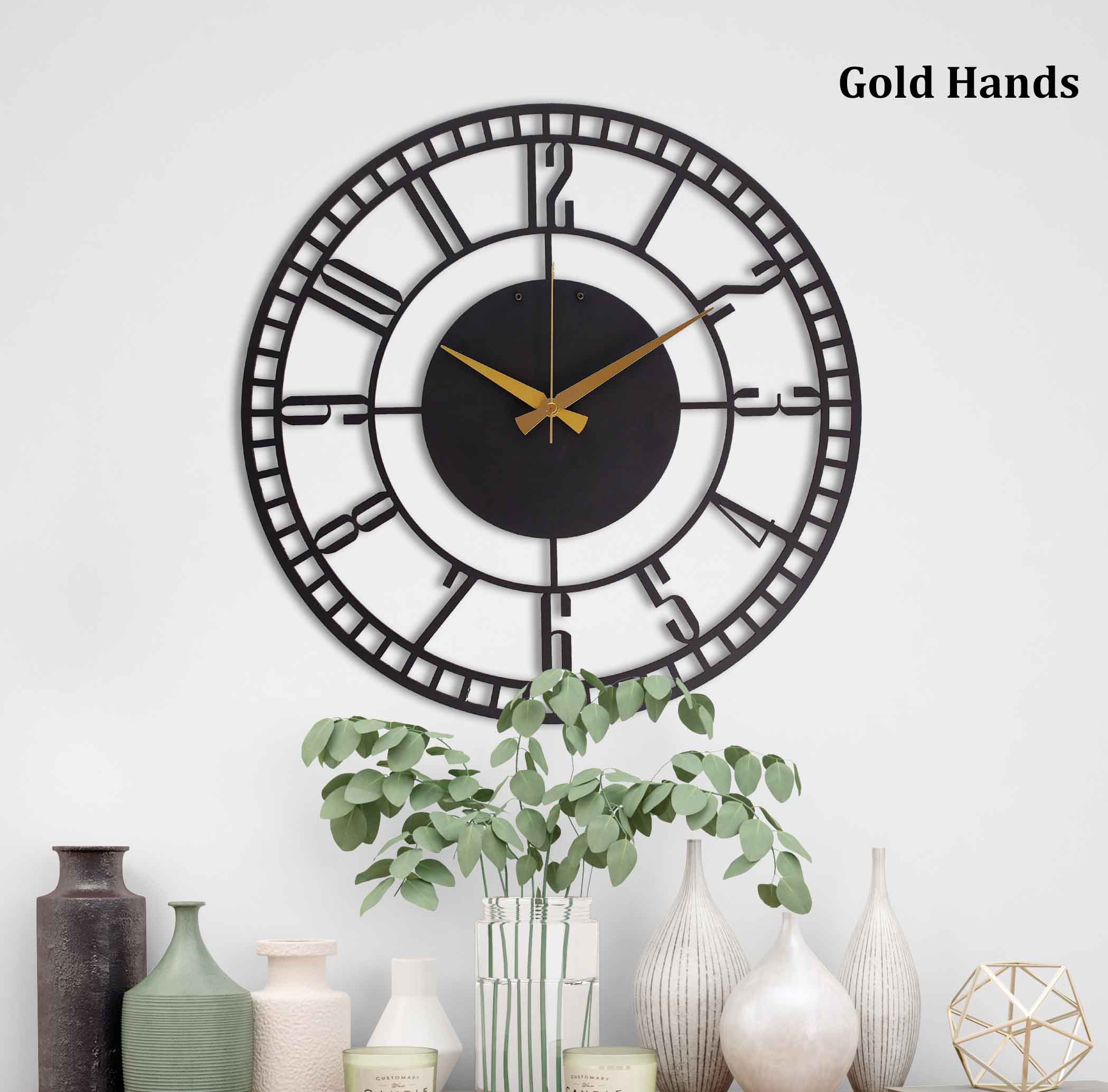 Black Modern Oversized Wall Clock