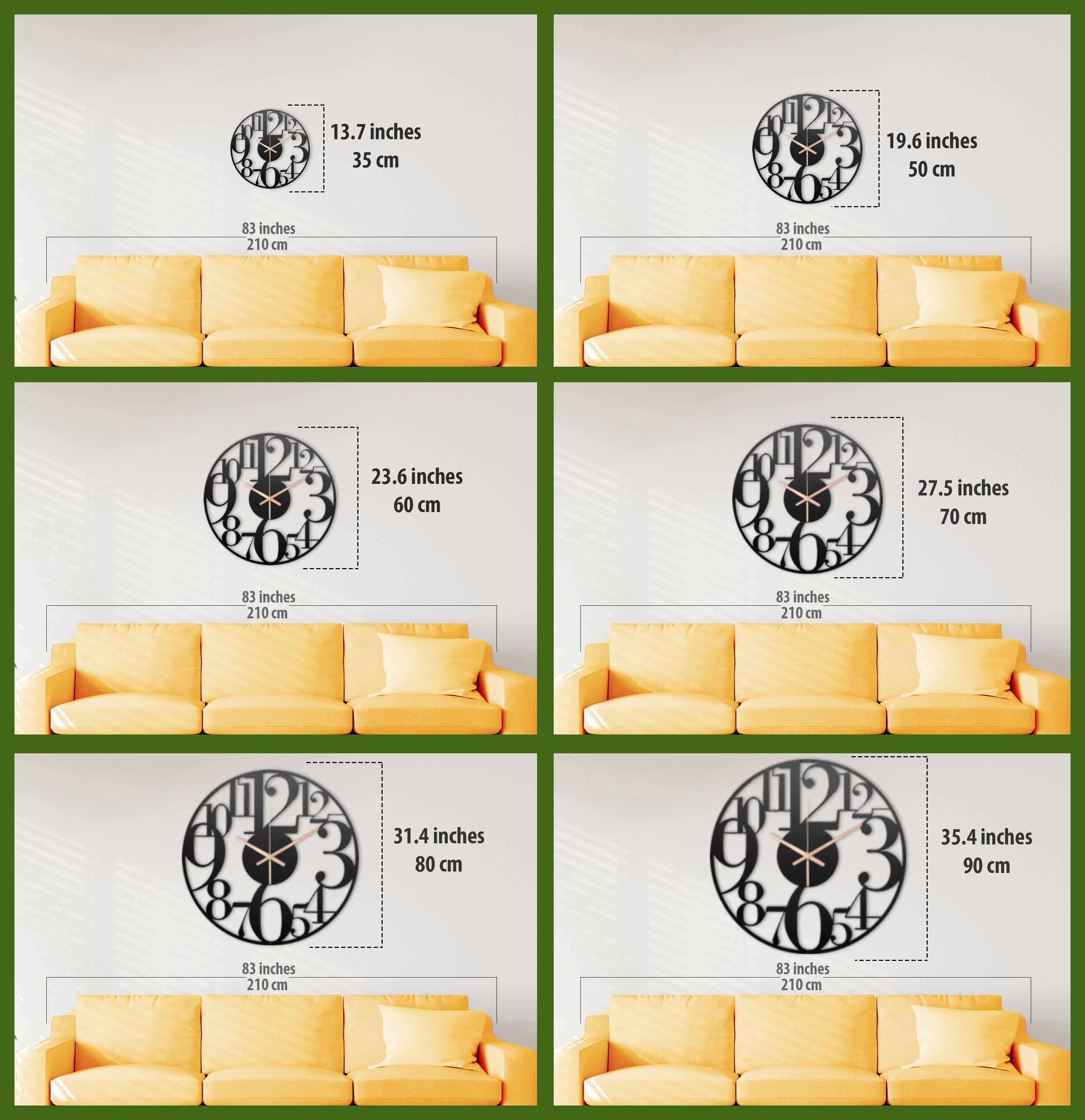 35 inch Asymmetric Clock, Oversized Wall Clock, Extra Large Clock, Unique Wall Clock With Numbers, Boho Wall Clock, Big Clocks For Wall