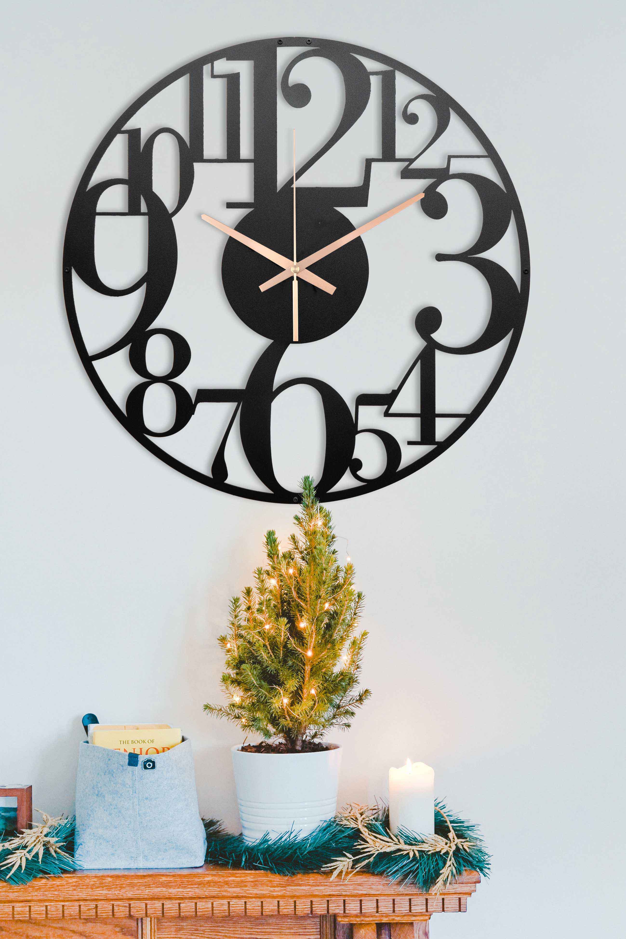 Asymmetric Clock, Decorative Clock, Metal Wall Clock, Oversized Wall Clock, Large Silent Wall Clock, Housewarming Gift, Big Clocks For Wall