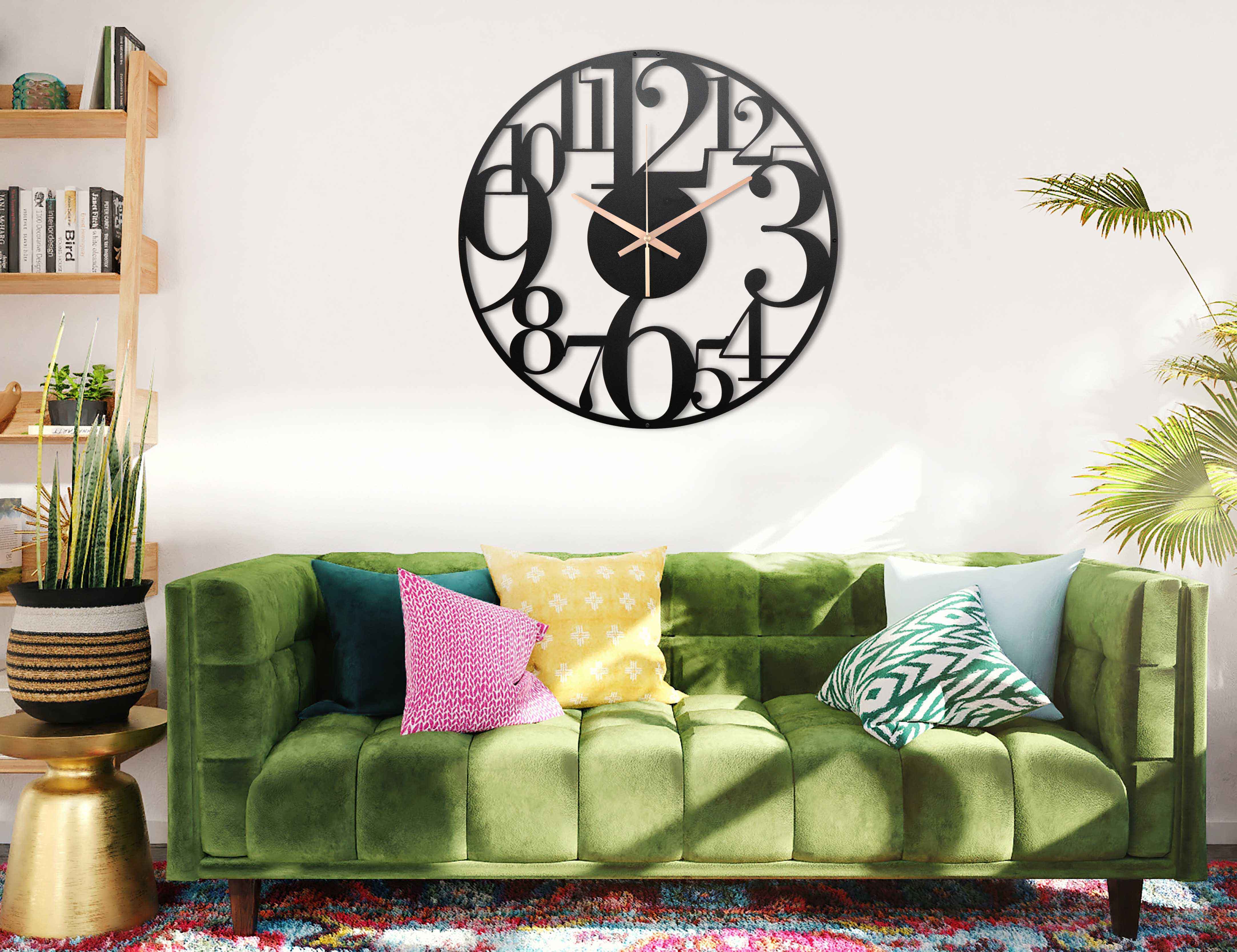 Asymmetric Clock, Decorative Clock, Metal Wall Clock, Oversized Wall Clock, Large Silent Wall Clock, Housewarming Gift, Big Clocks For Wall