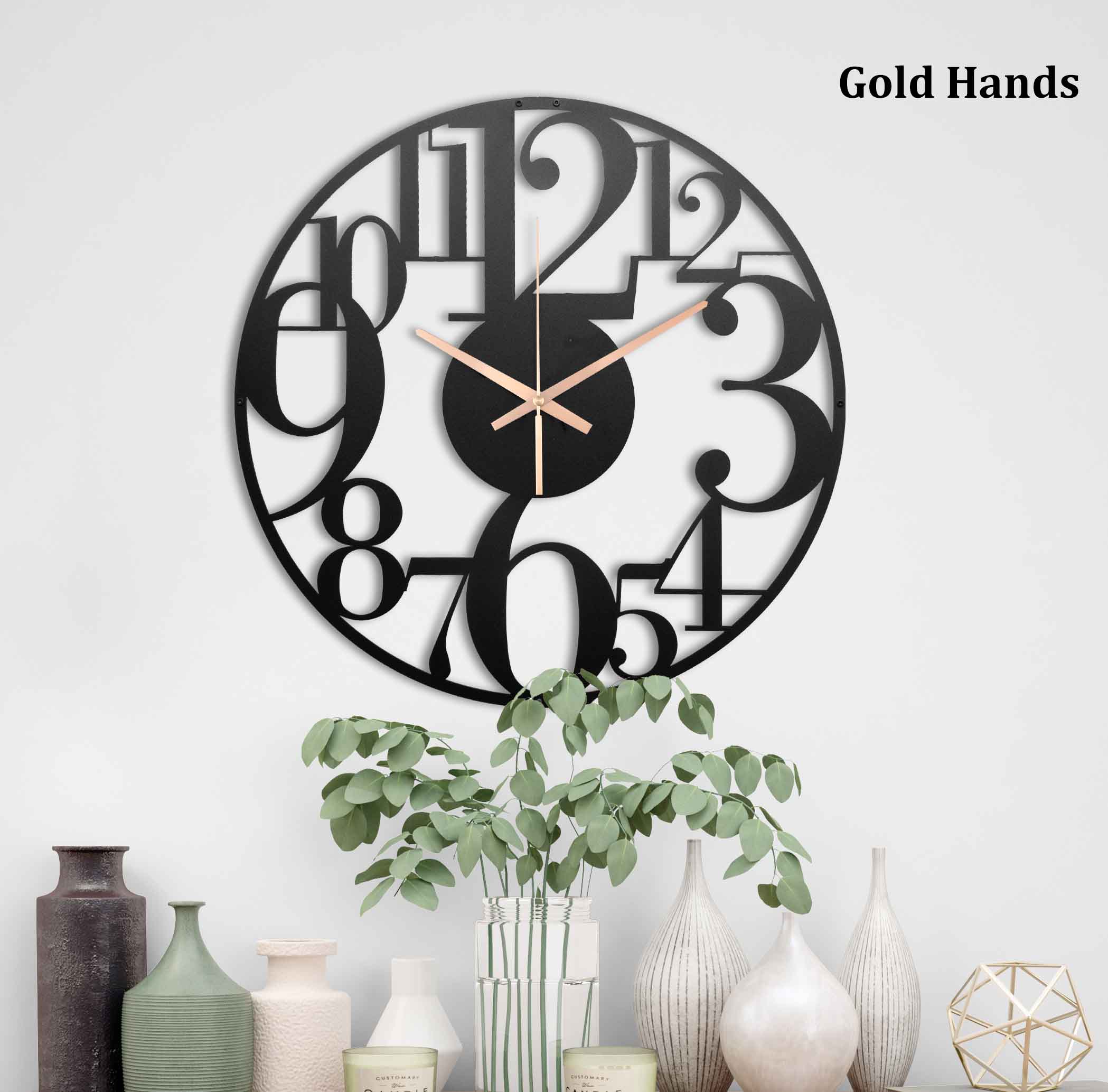 35 inch Asymmetric Clock, Oversized Wall Clock, Extra Large Clock, Unique Wall Clock With Numbers, Boho Wall Clock, Big Clocks For Wall