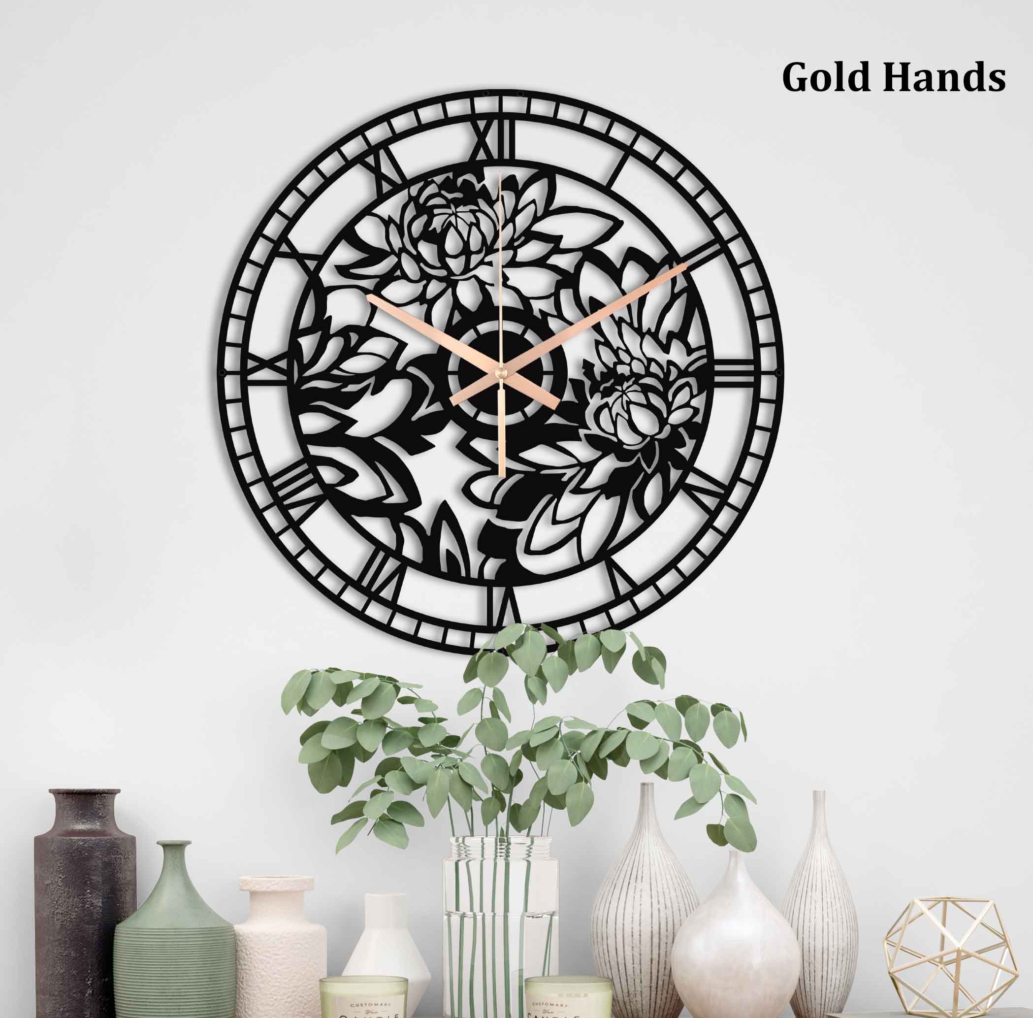 Dark Flower Wall Clock