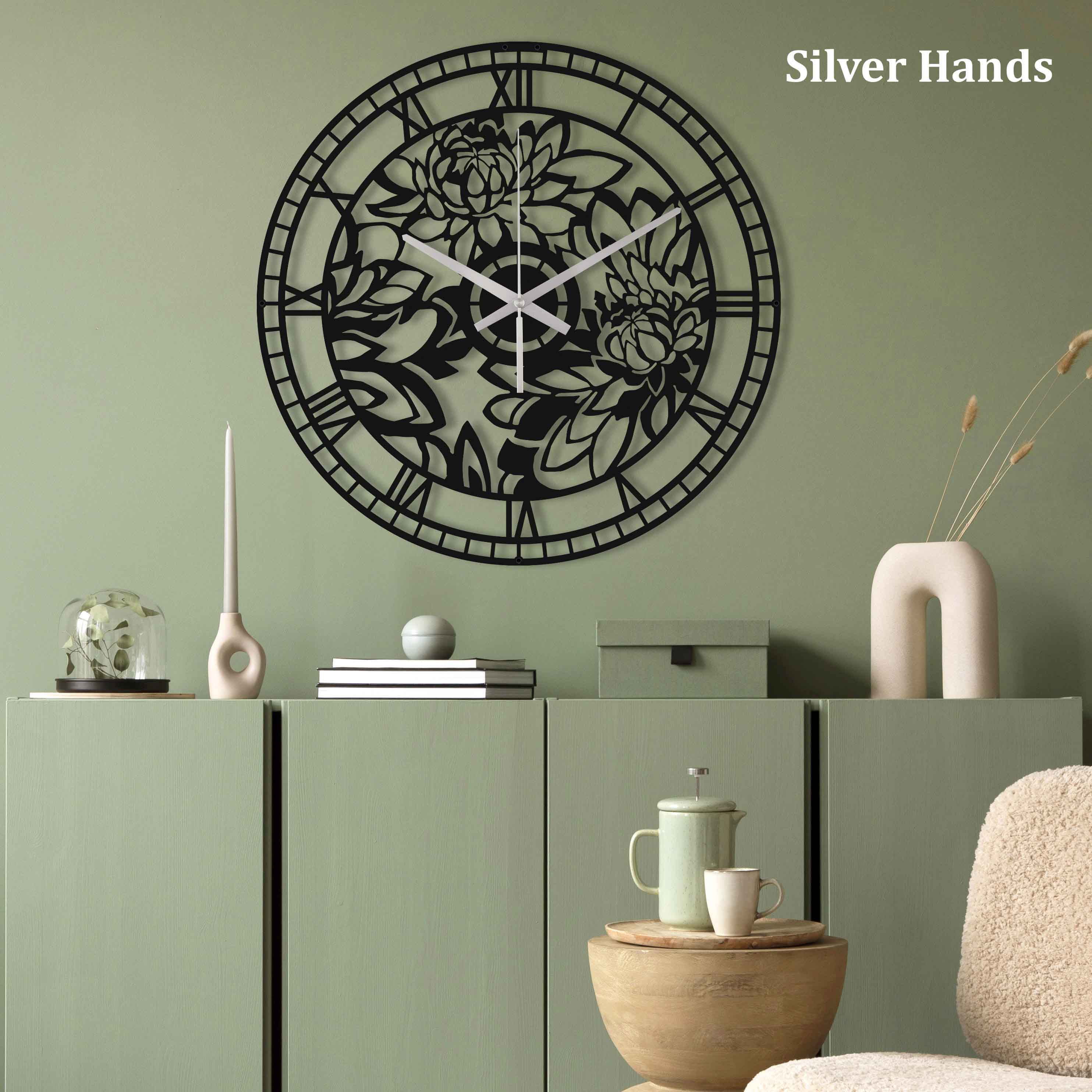 Dark Flower Wall Clock
