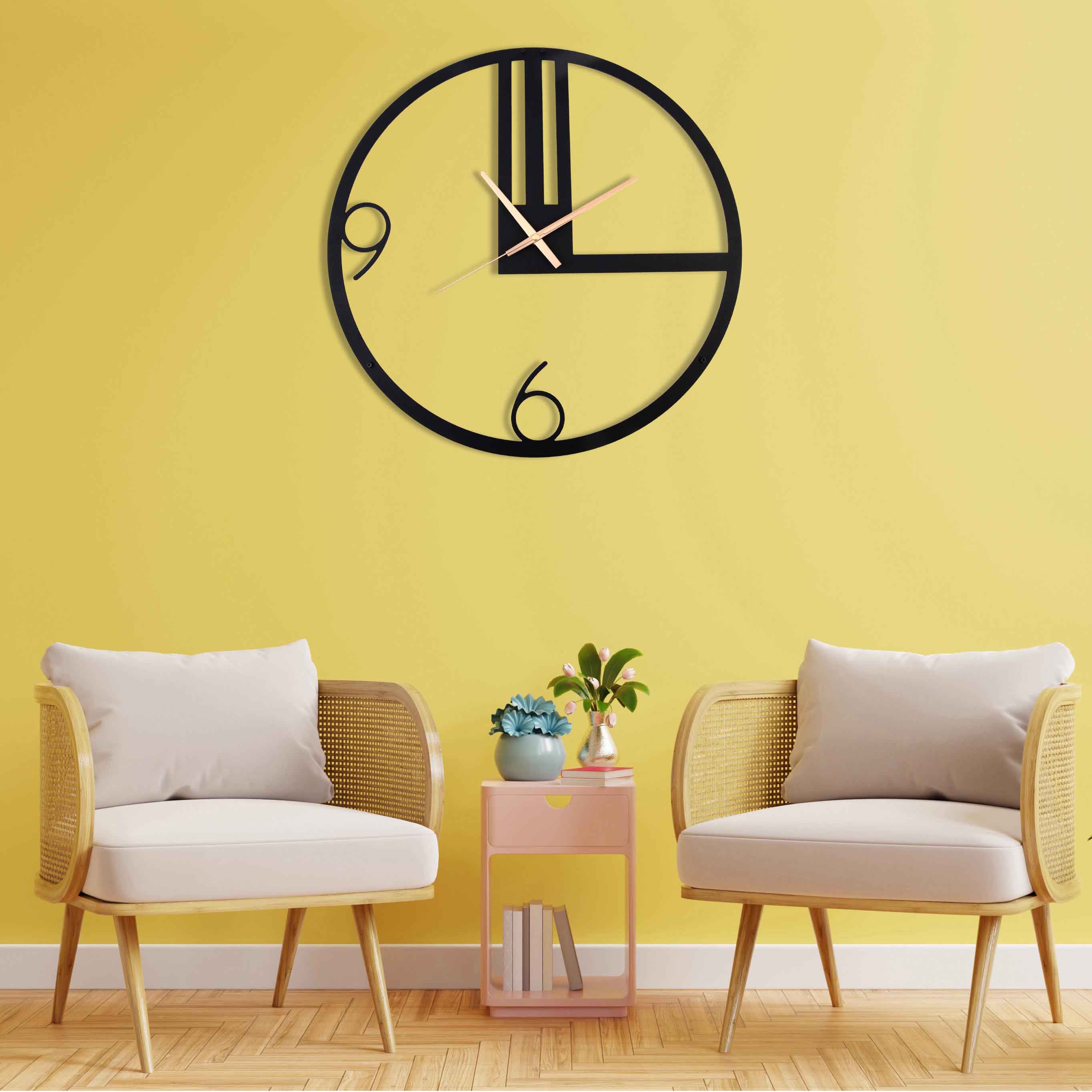 Black Minimalist Clock, Large Wall Clock, Modern Wall Clock, Unique Wall Clock, Small Metal Wall Clock, Farmhouse Clock, Clocks For Wall