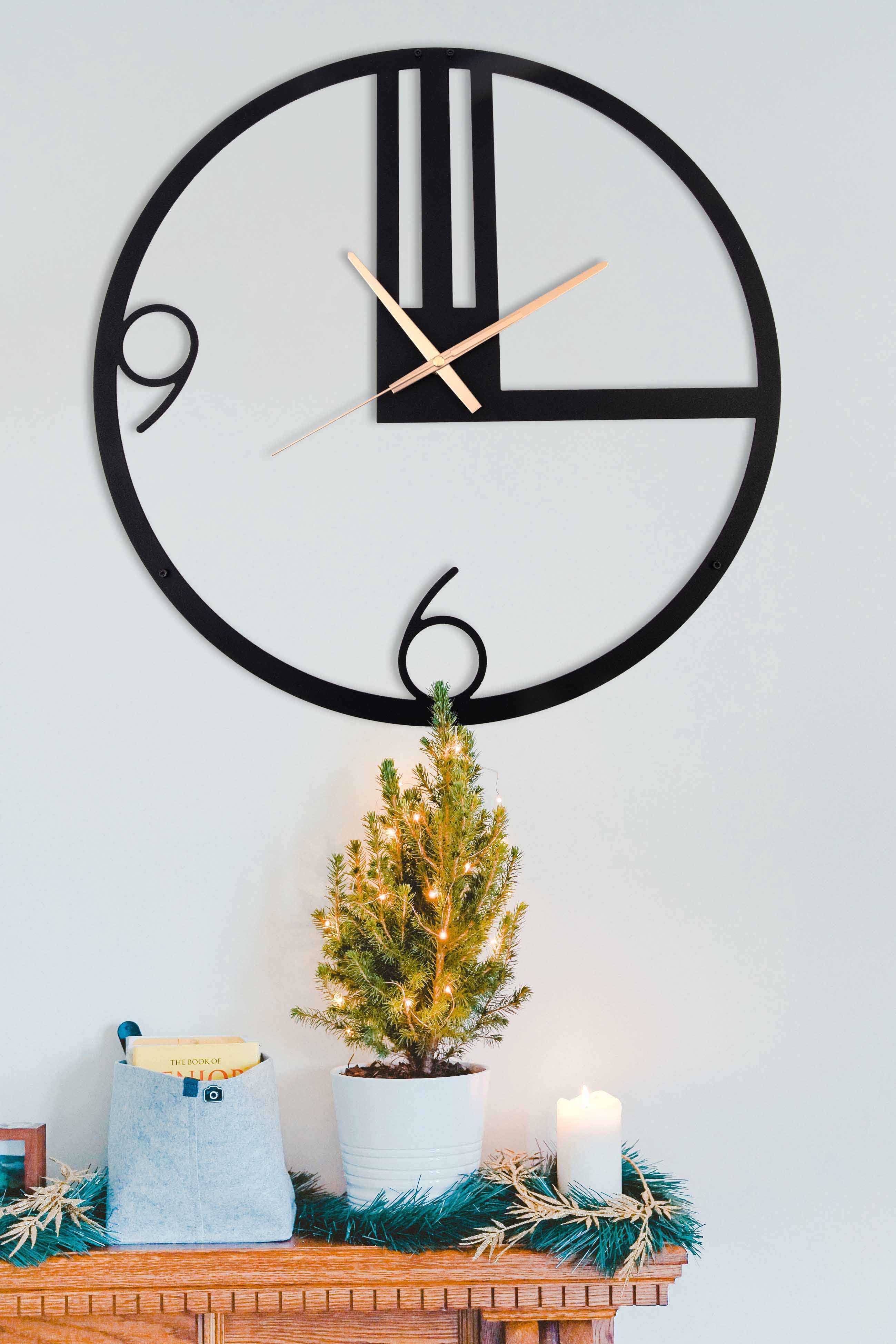 Black Minimalist Clock, Large Wall Clock, Modern Wall Clock, Unique Wall Clock, Small Metal Wall Clock, Farmhouse Clock, Clocks For Wall