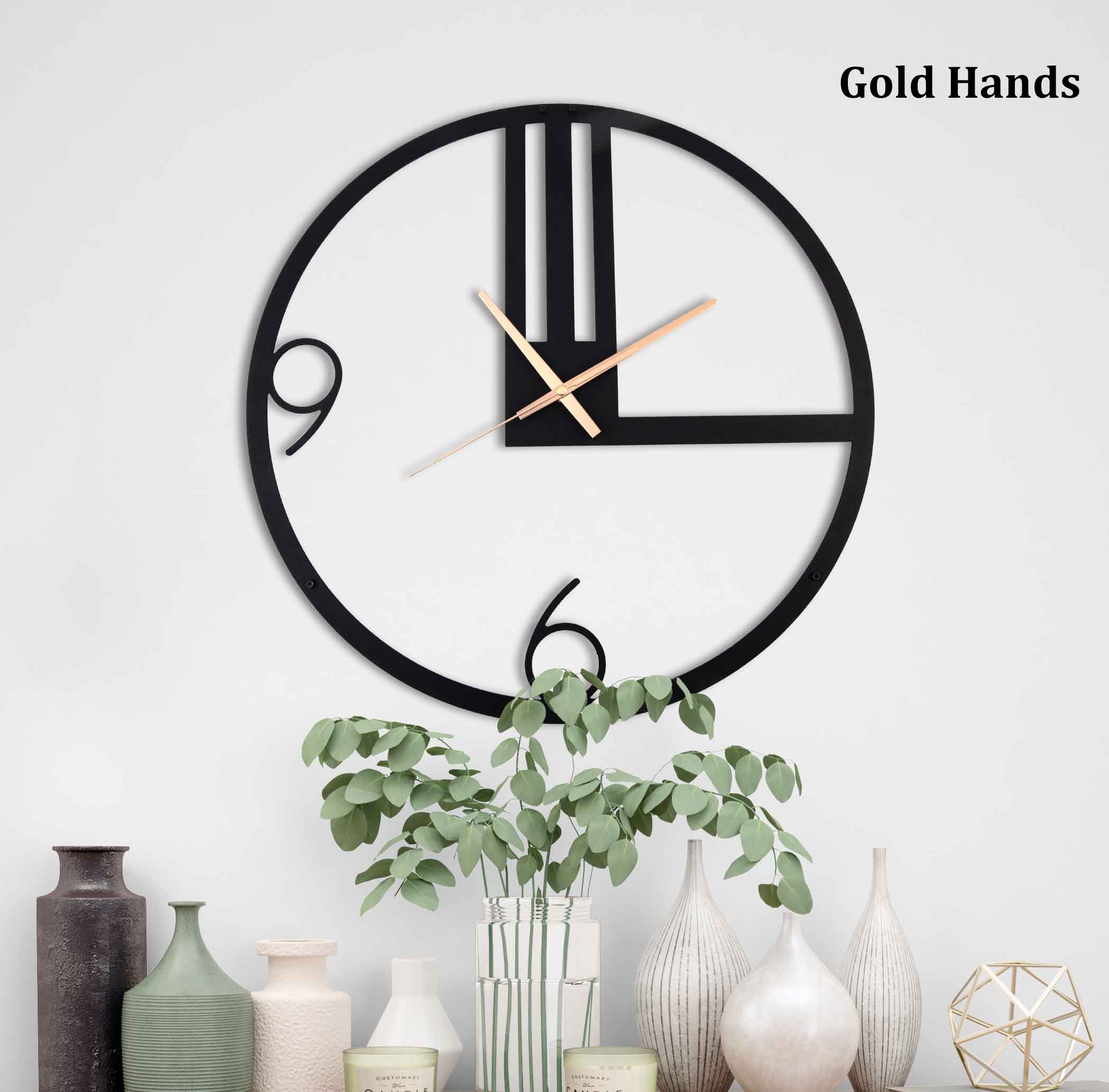Black Minimalist Clock, Large Wall Clock, Modern Wall Clock, Unique Wall Clock, Small Metal Wall Clock, Farmhouse Clock, Clocks For Wall