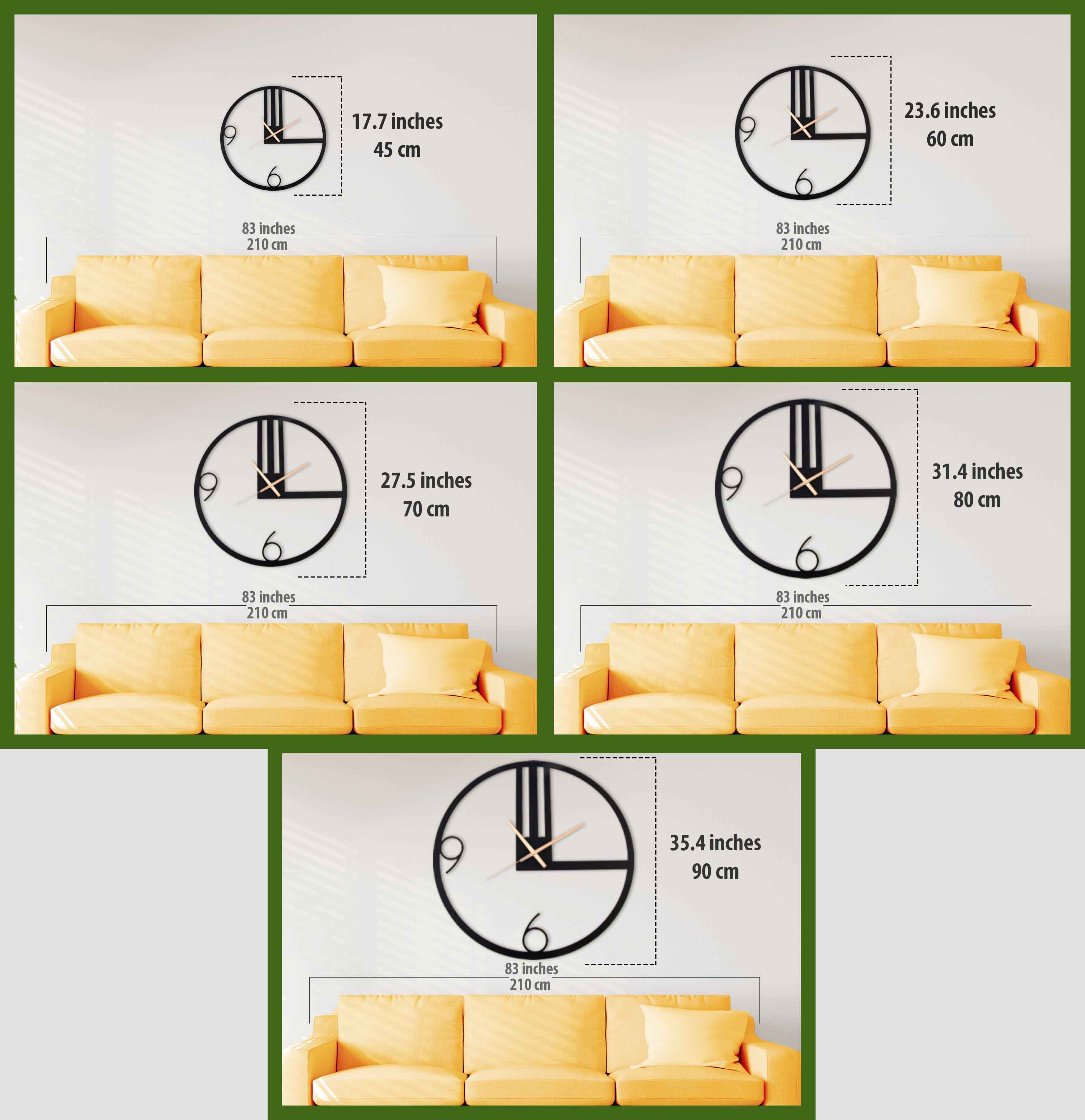 Black Minimalist Clock, Large Wall Clock, Modern Wall Clock, Unique Wall Clock, Small Metal Wall Clock, Farmhouse Clock, Clocks For Wall
