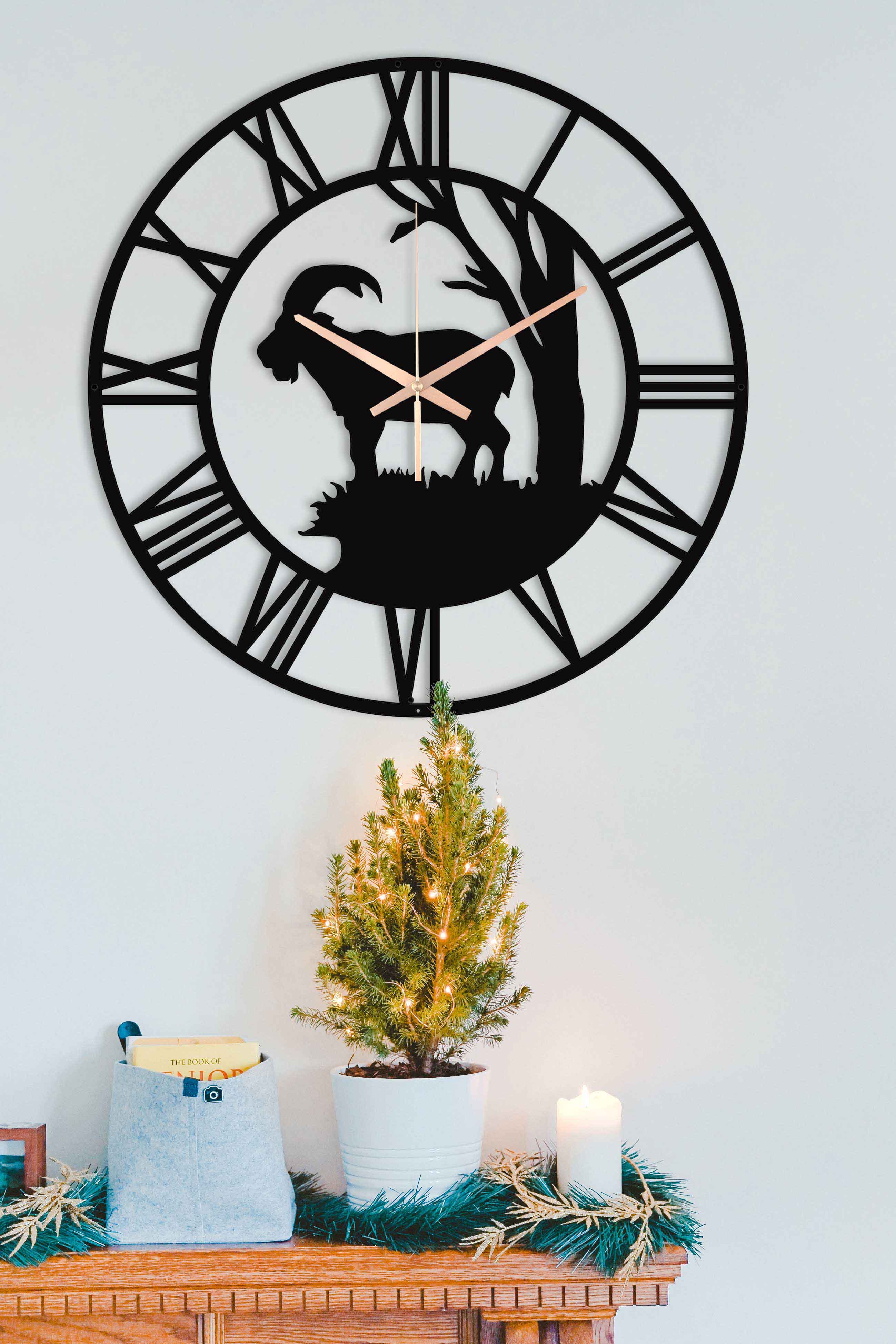 Deer Oversize Metal Wall Clock