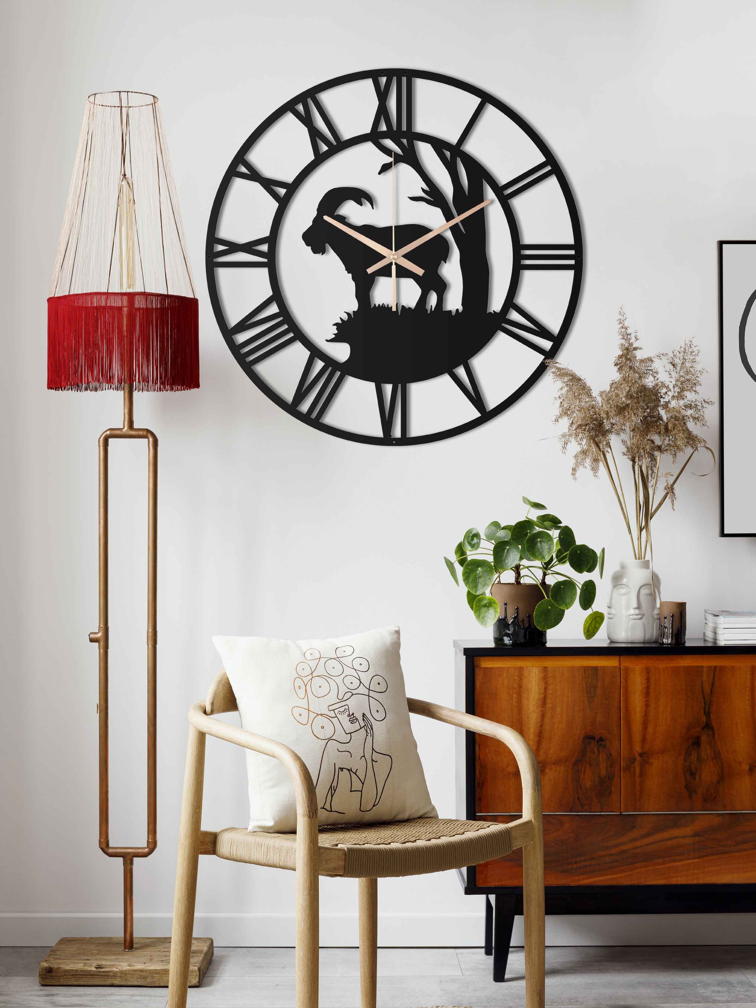 Deer Oversize Metal Wall Clock
