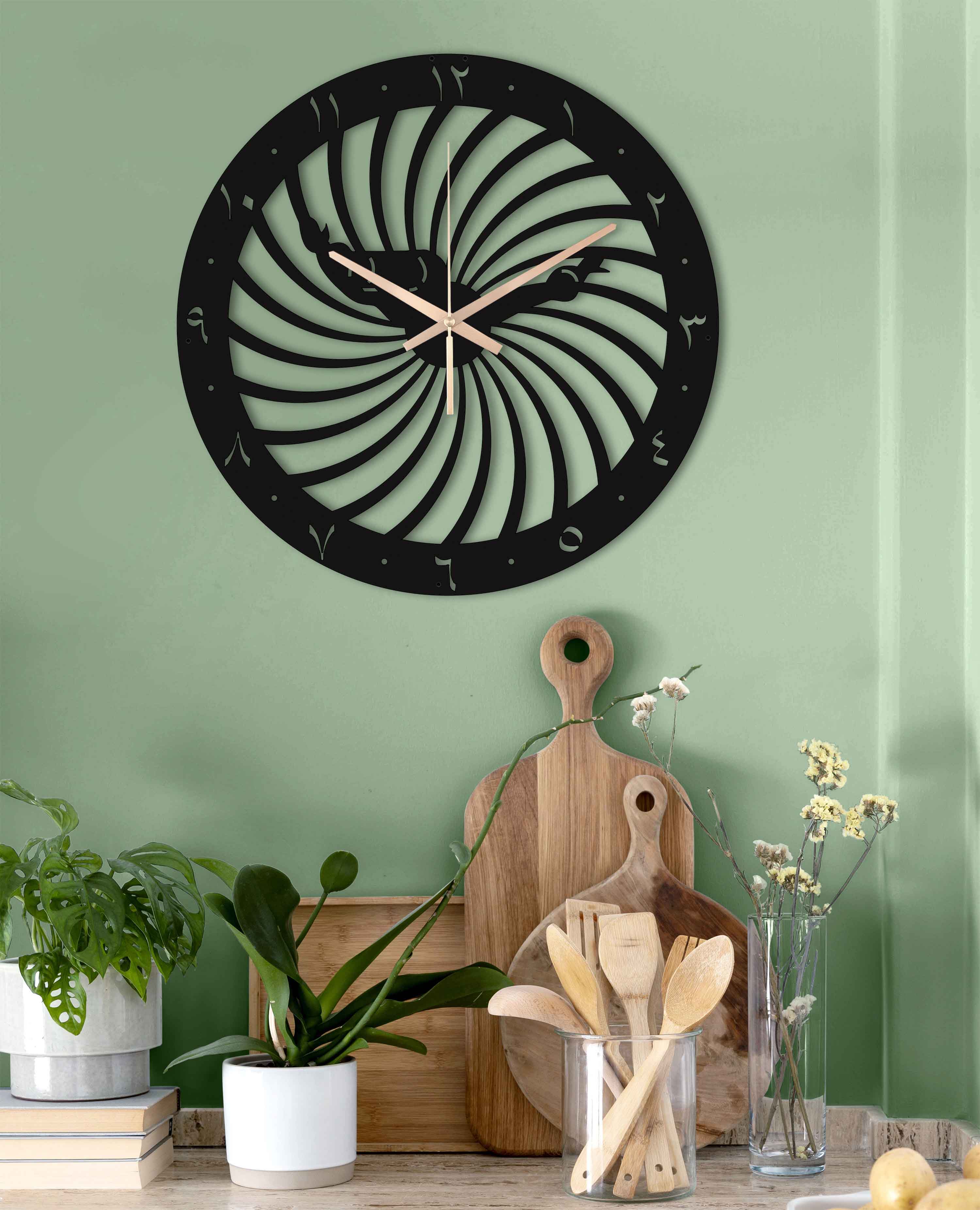 Dervish Oversize Wall Clock, Unique Wall Clock, Dervish Silent Large Wall Clock, Chic Black Wall Clock, Boho Wall Clock, Clocks For Wall