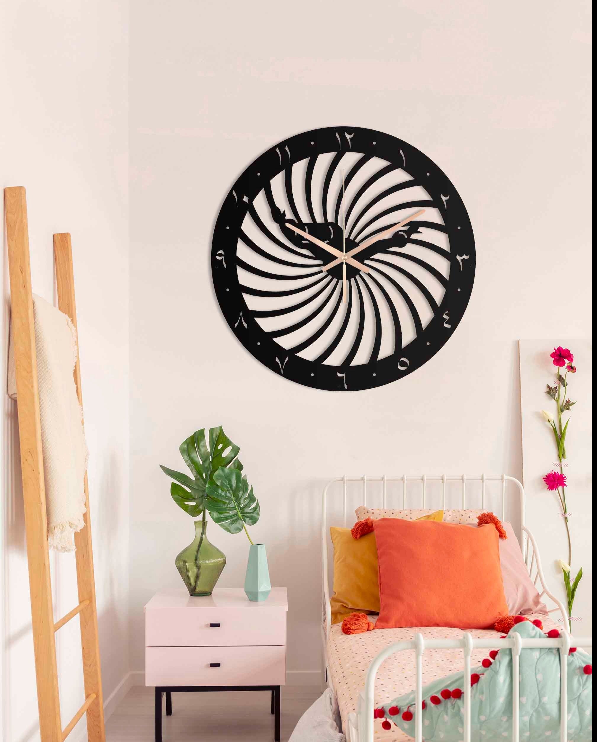 Dervish Oversize Wall Clock, Unique Wall Clock, Dervish Silent Large Wall Clock, Chic Black Wall Clock, Boho Wall Clock, Clocks For Wall