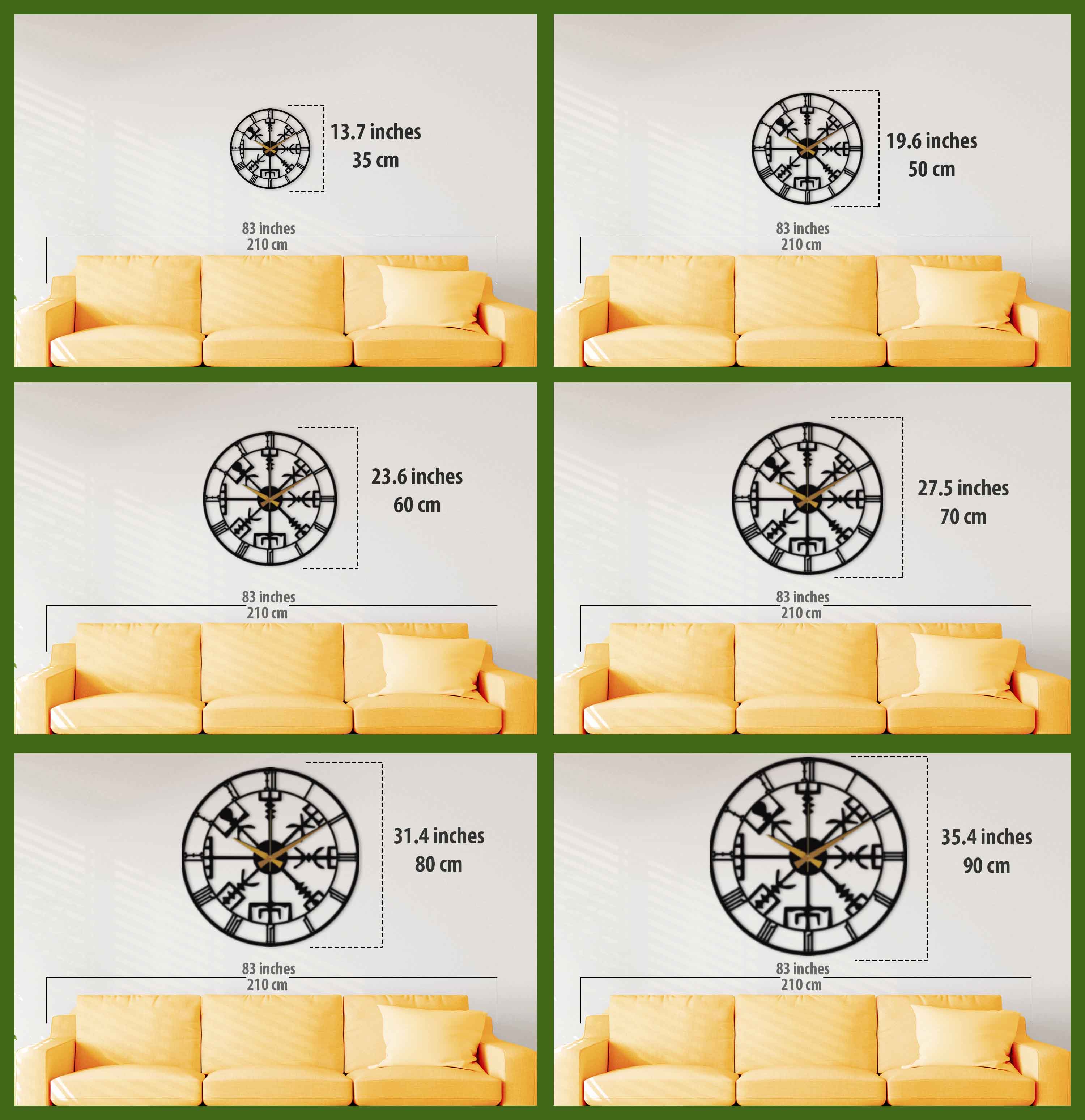 Black Modern Oversize Wall Clock Y