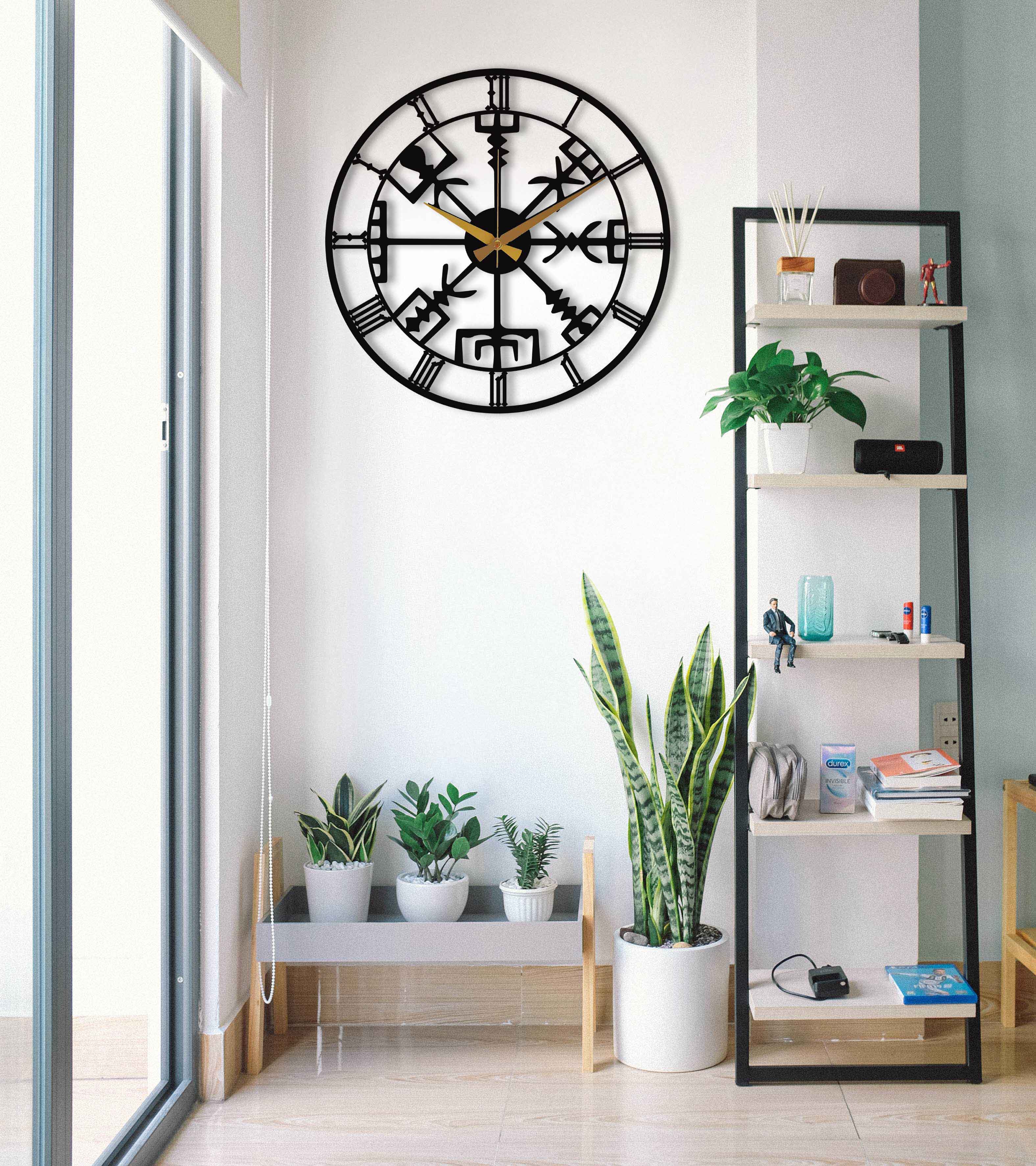 Black Modern Oversize Wall Clock Y
