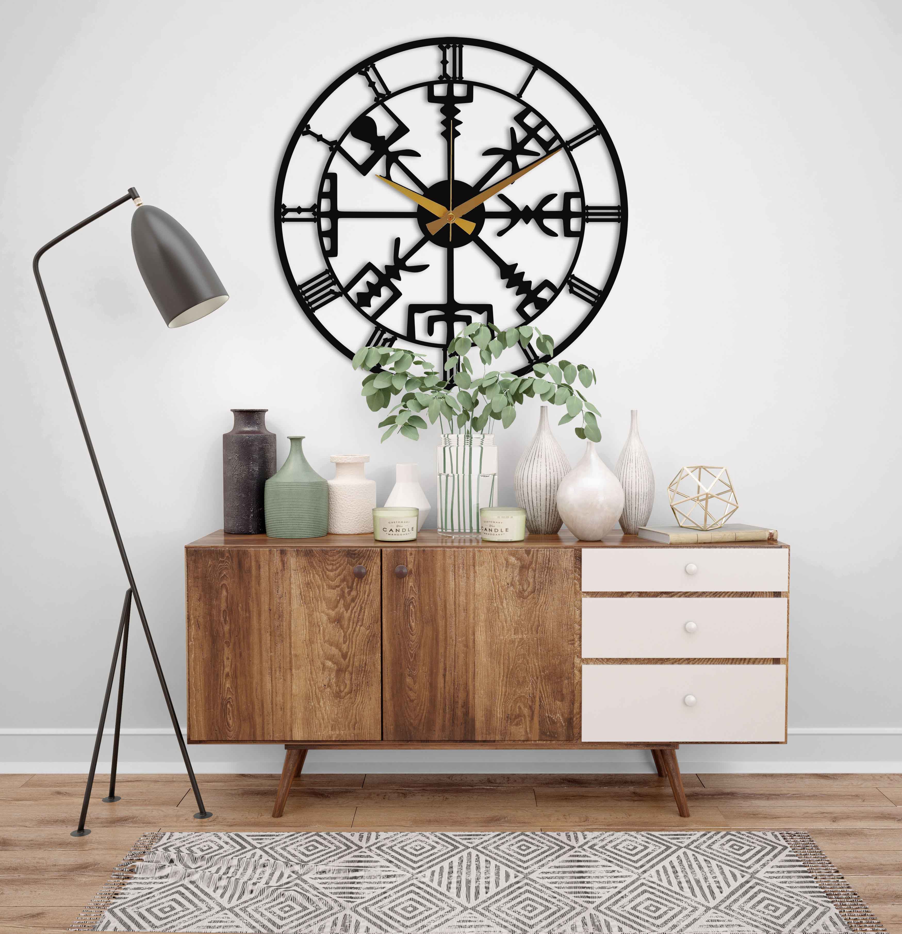 Black Modern Oversize Wall Clock Y