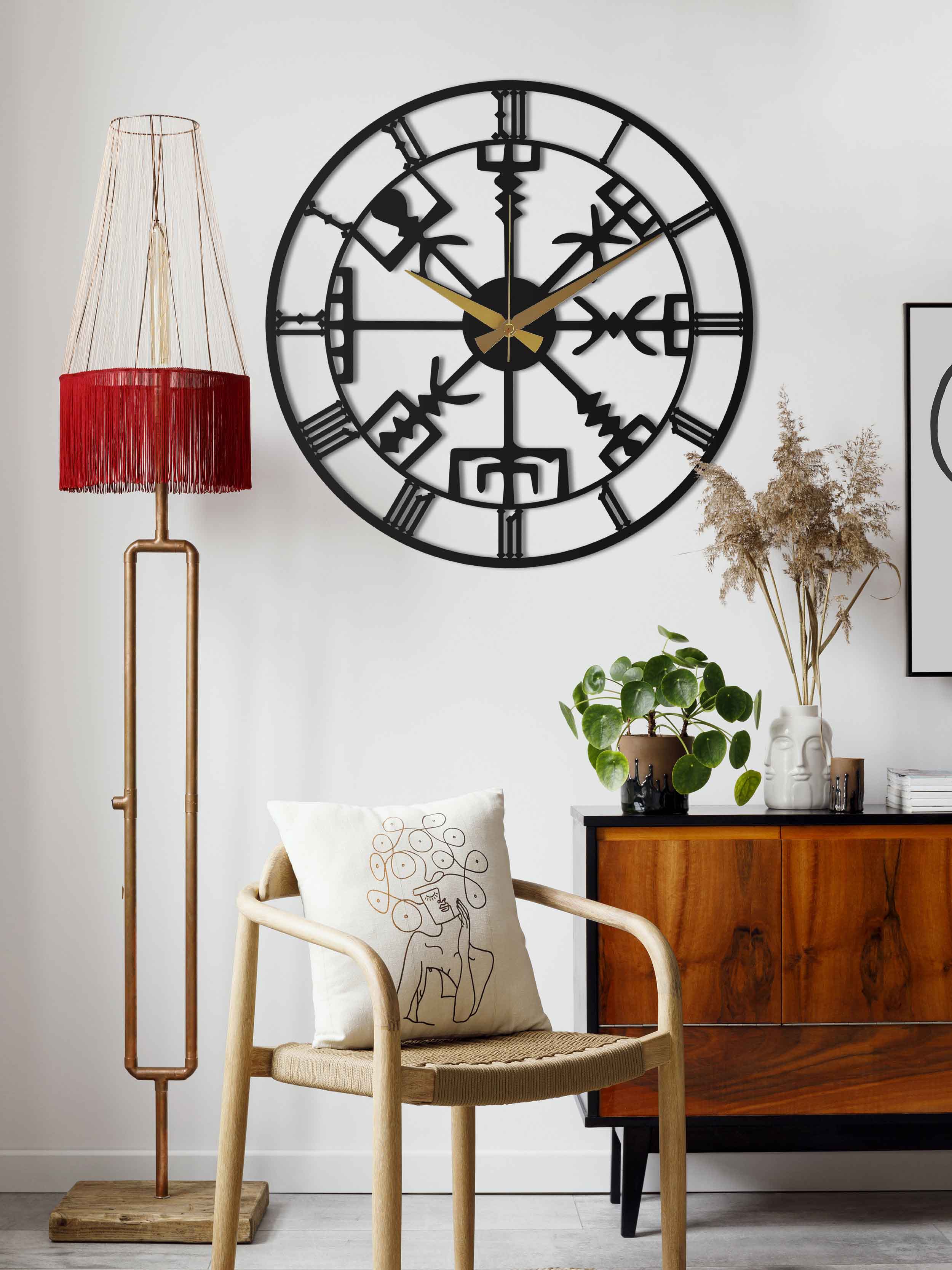 Black Modern Oversize Wall Clock Y