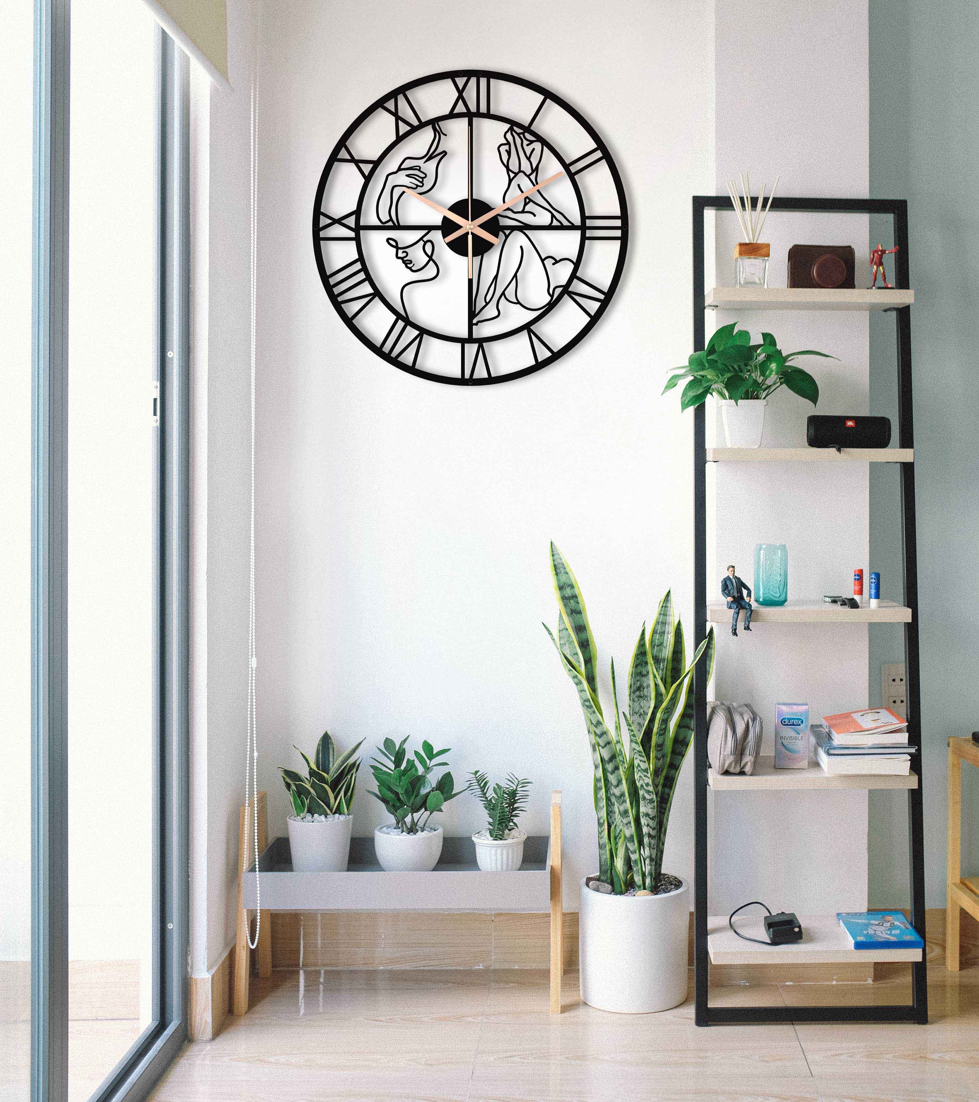 Black Oversize Nude Woman Wall Clock