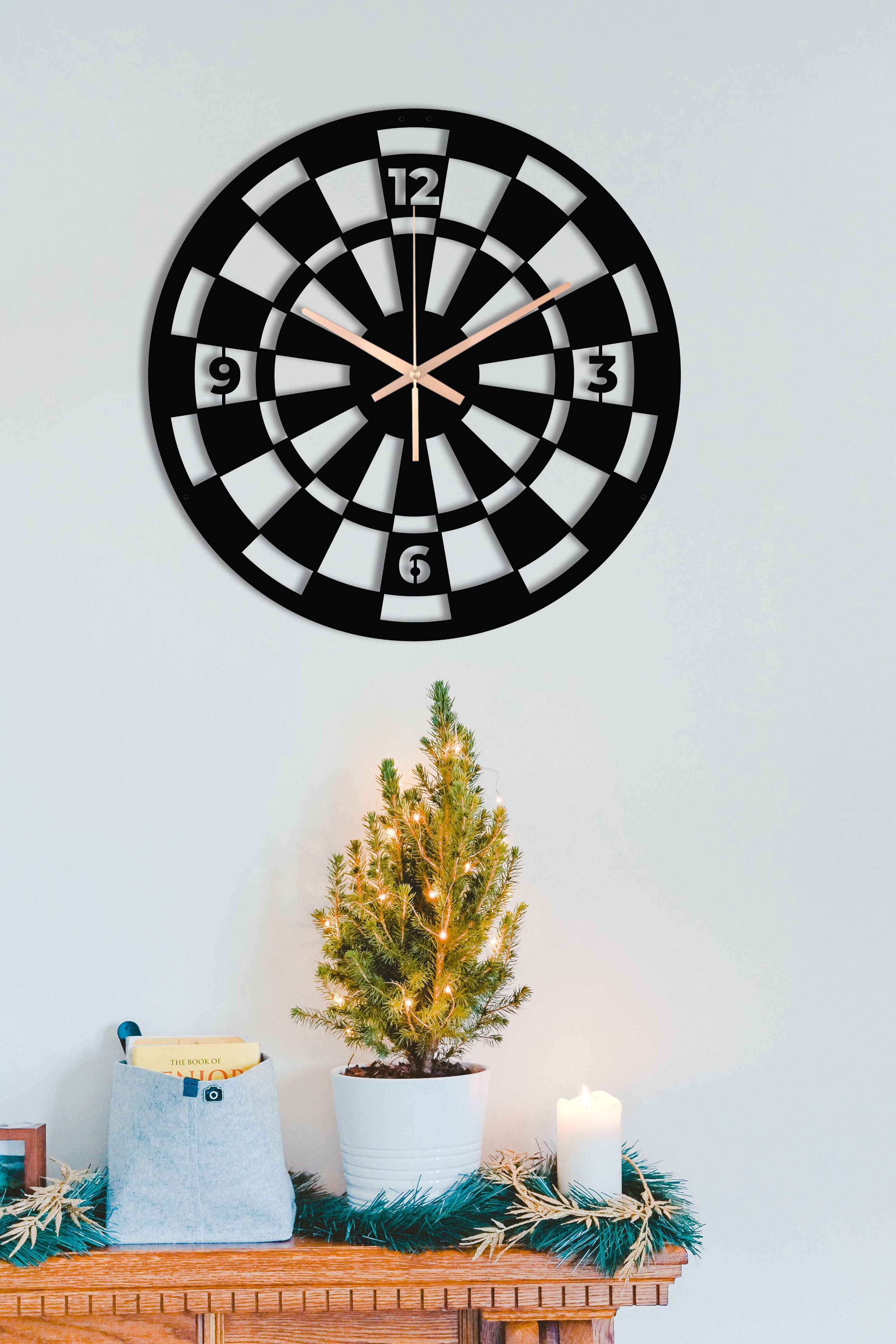 Darts Clock, Decorative Wall Clock, Oversized Wall Clock, Game Room Metal Wall Clock, Small Wall Clock, Unique Wall Clock, Clocks For Wall