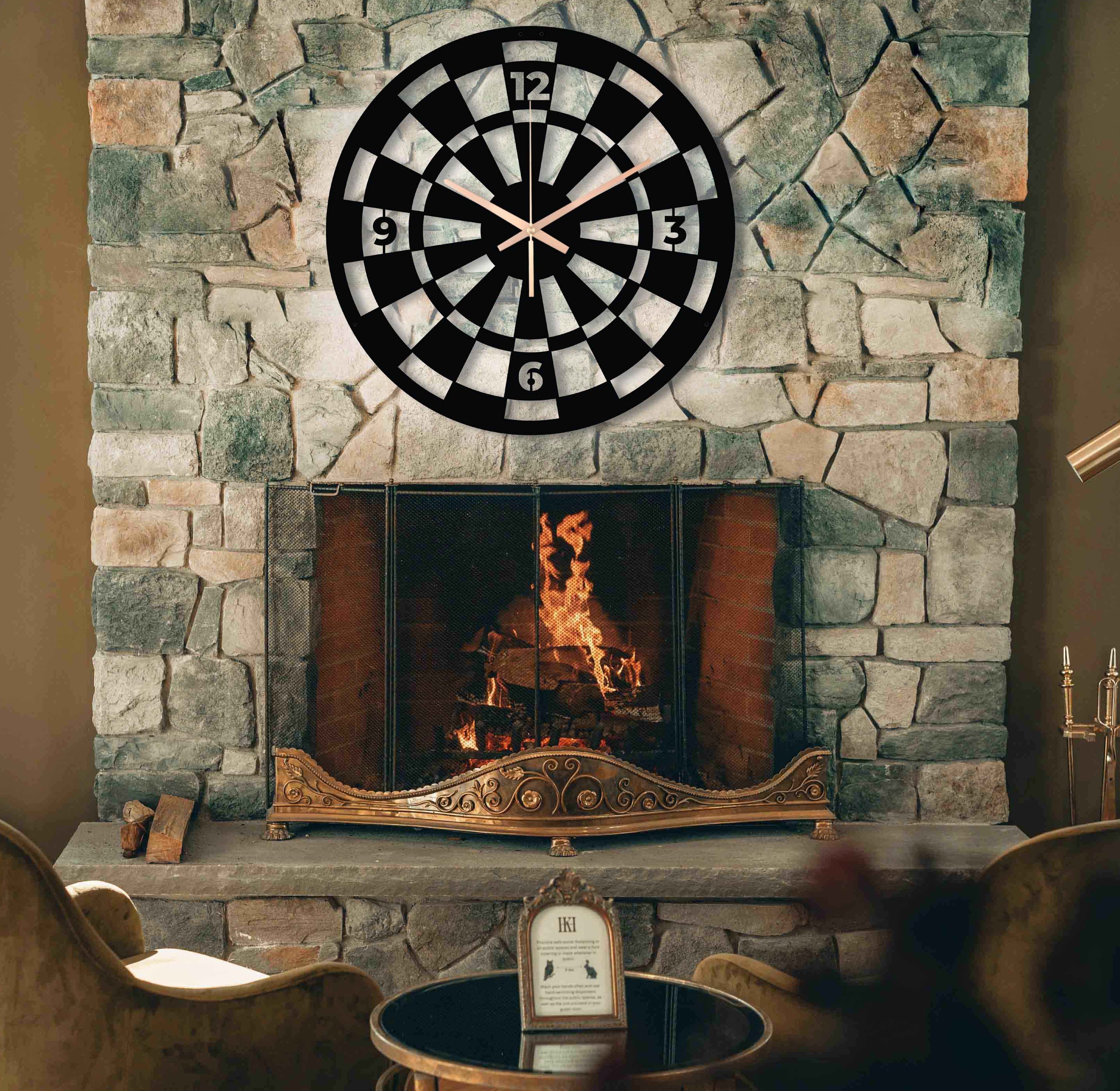 Darts Clock, Decorative Wall Clock, Oversized Wall Clock, Game Room Metal Wall Clock, Small Wall Clock, Unique Wall Clock, Clocks For Wall