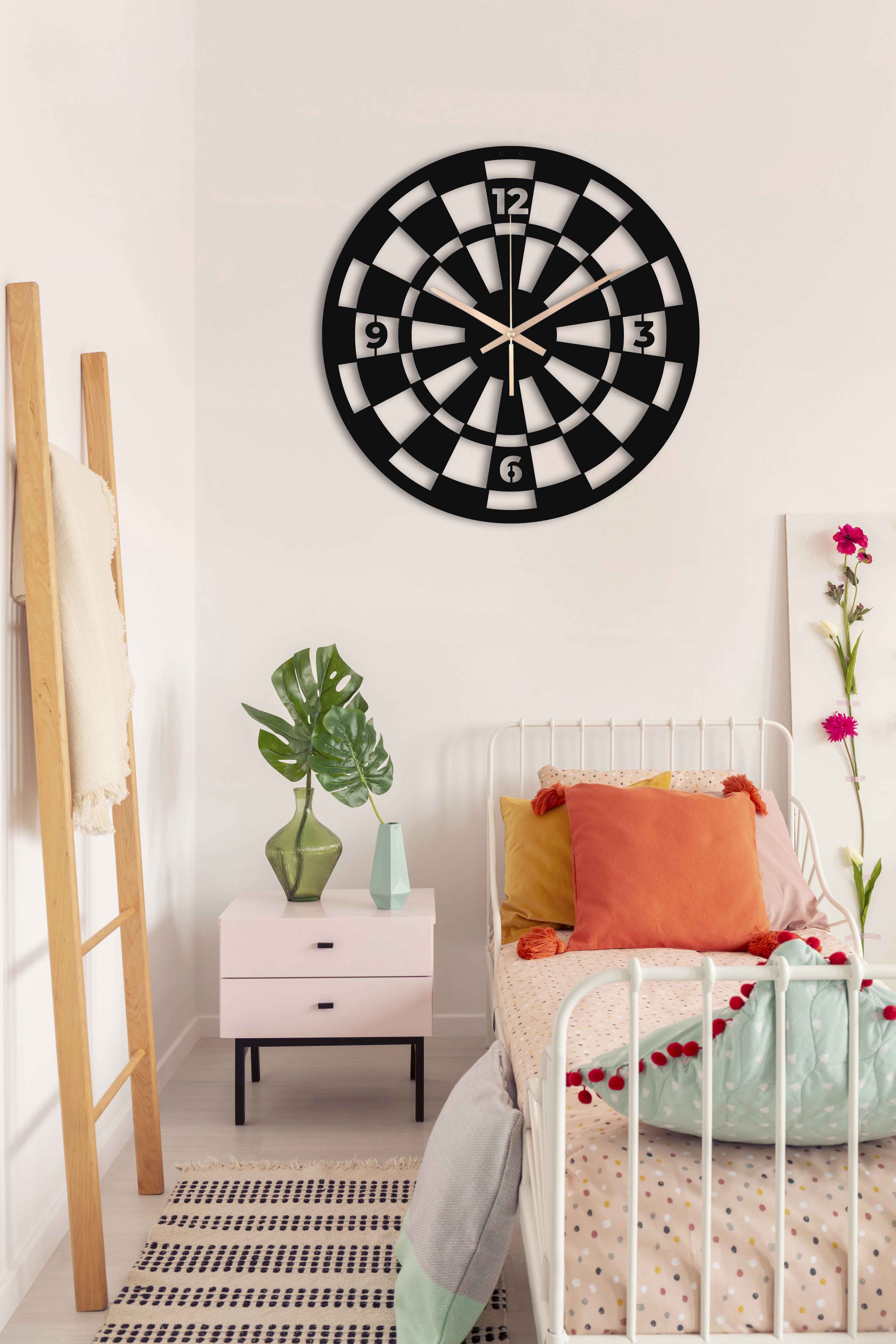 Darts Clock, Decorative Wall Clock, Oversized Wall Clock, Game Room Metal Wall Clock, Small Wall Clock, Unique Wall Clock, Clocks For Wall