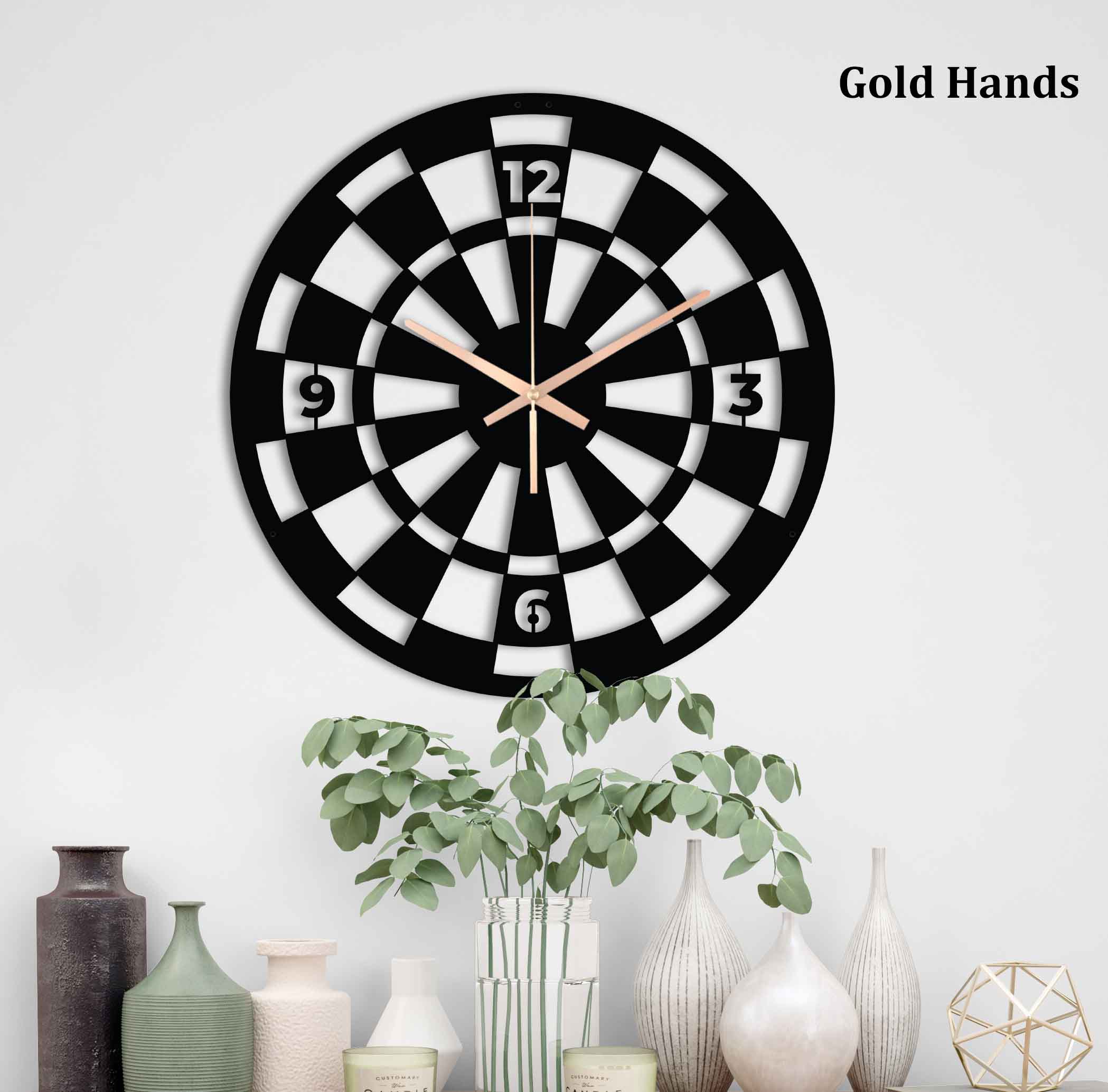 Darts Clock, Decorative Wall Clock, Oversized Wall Clock, Game Room Metal Wall Clock, Small Wall Clock, Unique Wall Clock, Clocks For Wall
