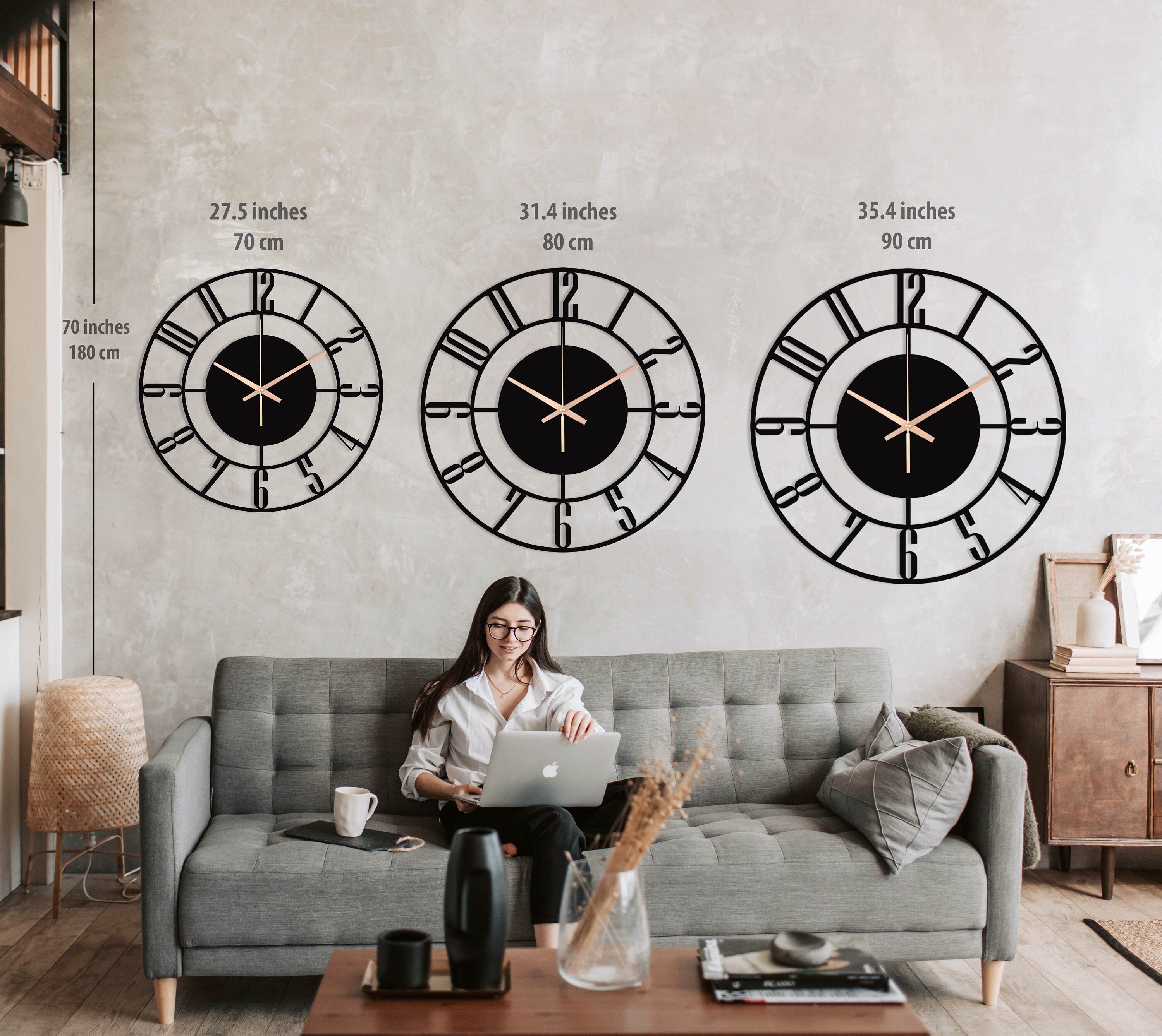 Unique Wall Clock, New Home Gift, Small Wall Clock, Silent Wall Clock, Oversized Wall Clock, Decorative Clocks For Wall, Laser Cut Clock