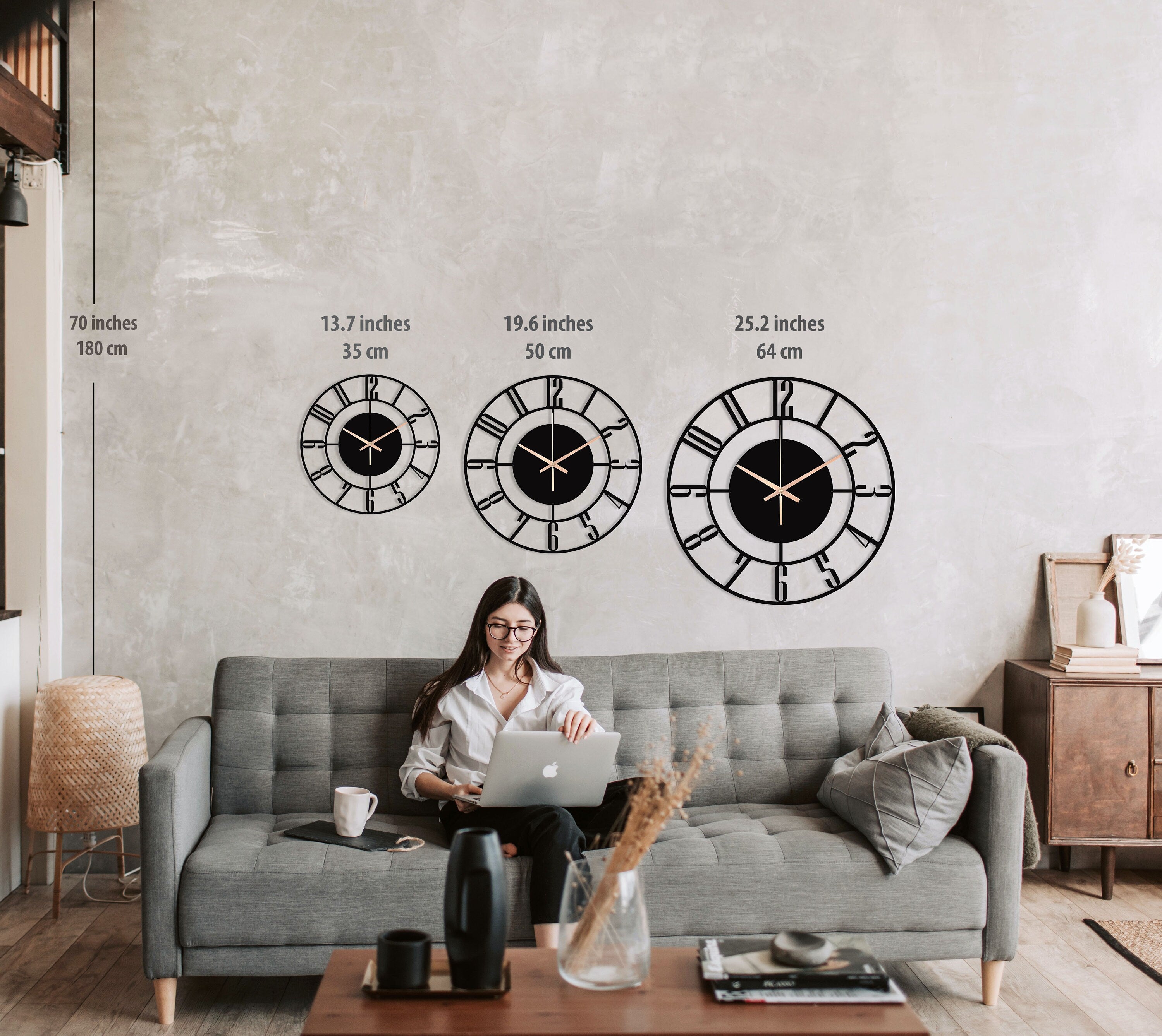 Unique Wall Clock, New Home Gift, Small Wall Clock, Silent Wall Clock, Oversized Wall Clock, Decorative Clocks For Wall, Laser Cut Clock