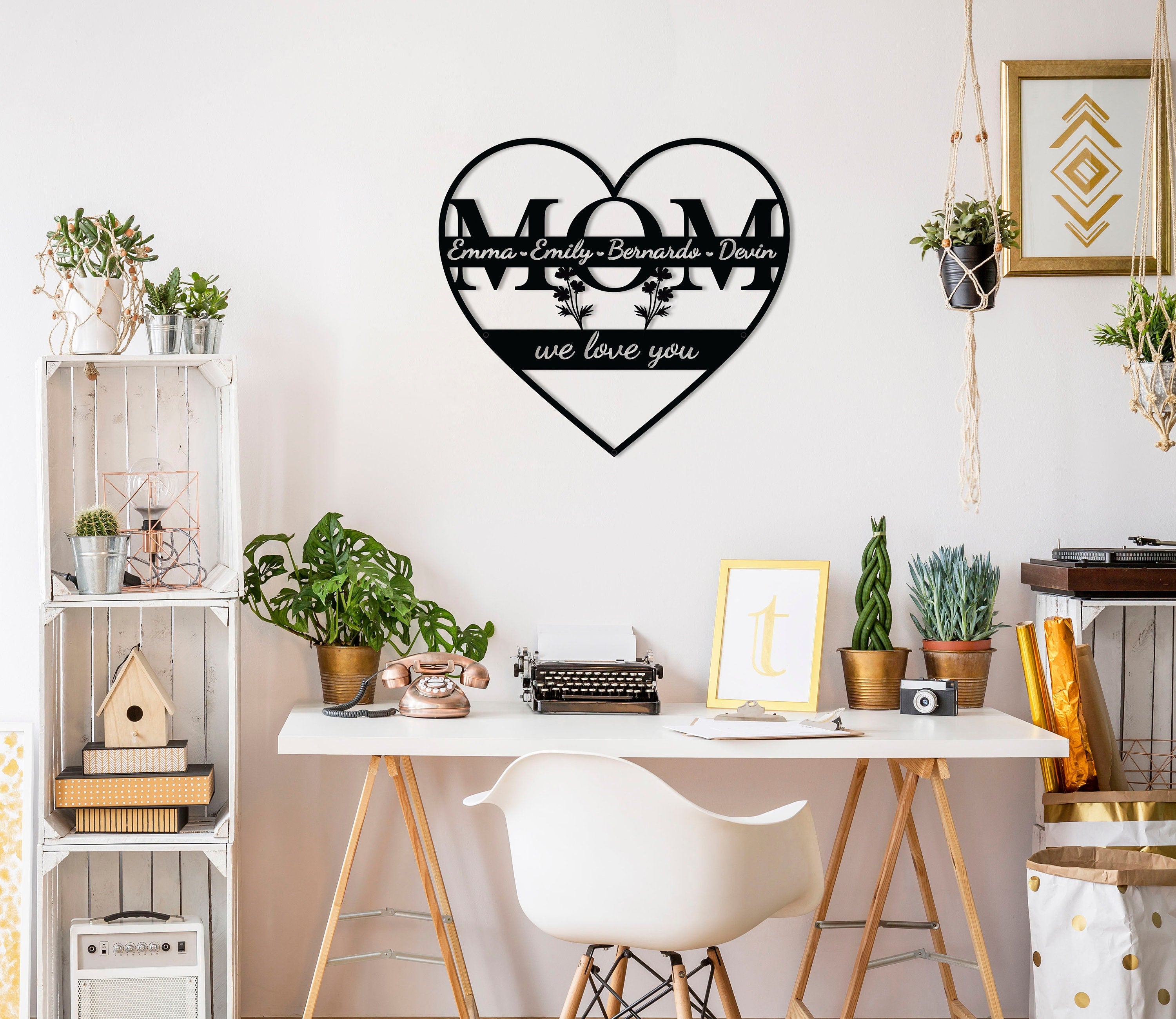 Personalized Mothers Day Gift, Custom Wall Decor, Personalized Mothers Day Metal Wall Decor, Aesthetic Living Room Metal Home Decor Wall Art