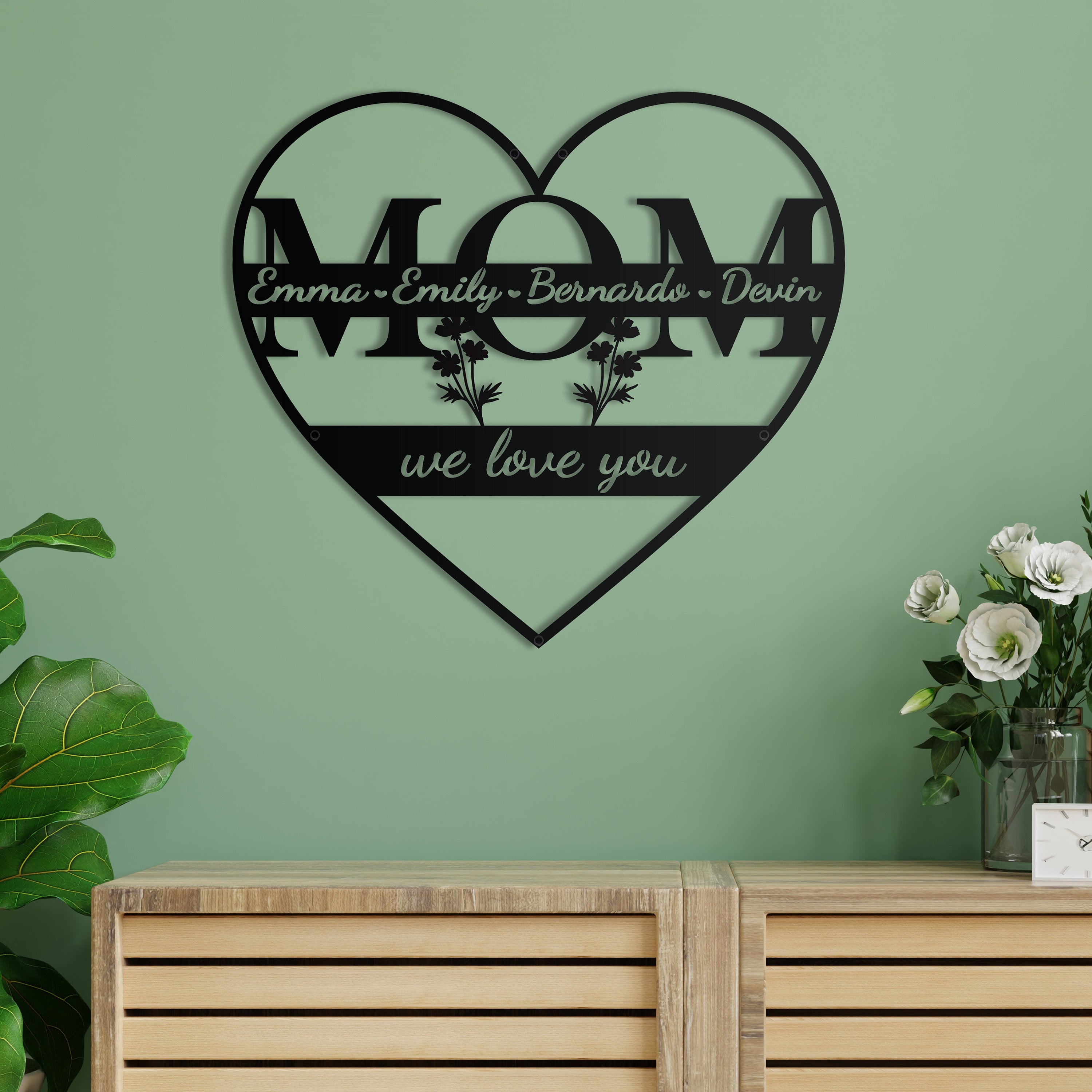 Personalized Mothers Day Gift, Custom Wall Decor, Personalized Mothers Day Metal Wall Decor, Aesthetic Living Room Metal Home Decor Wall Art
