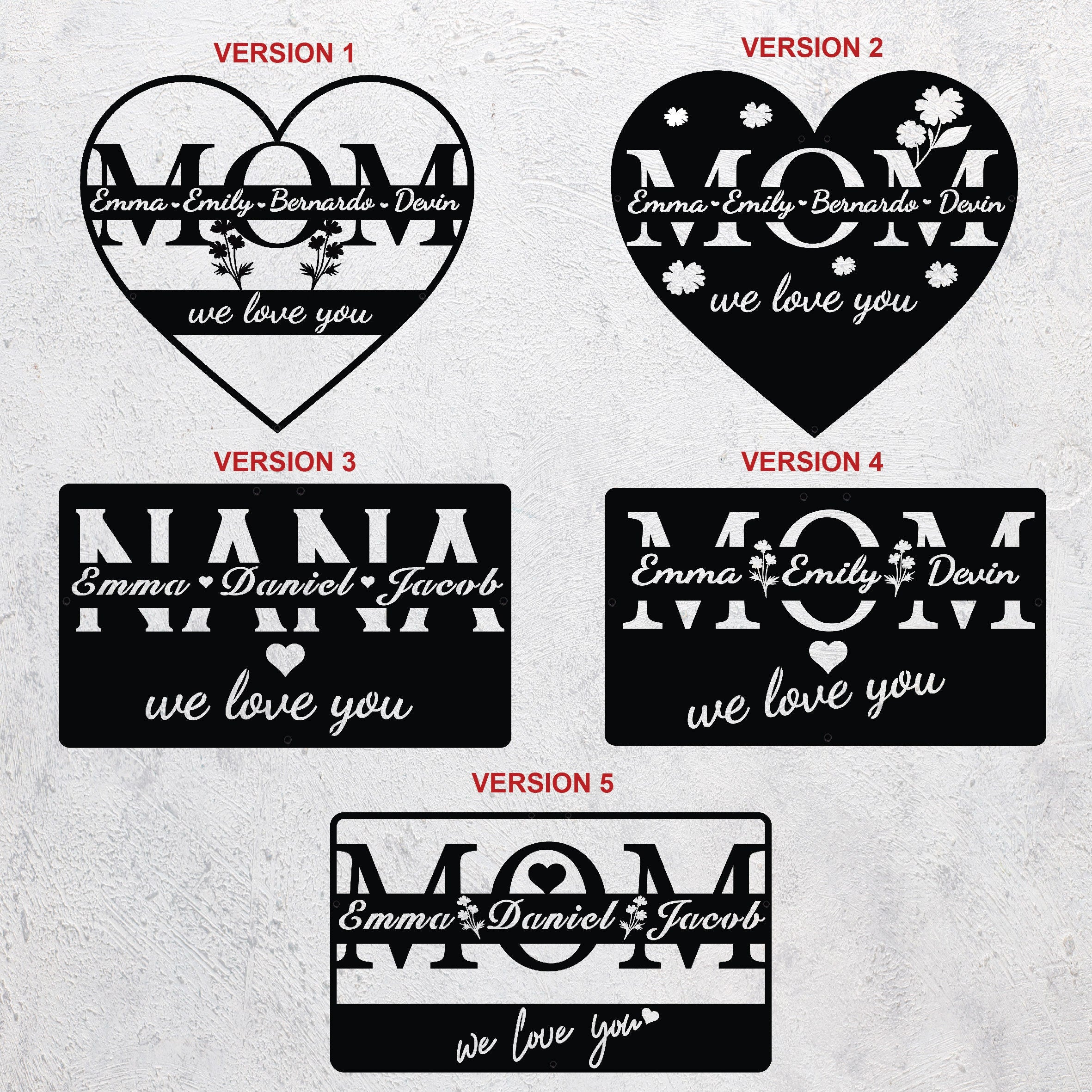 Personalized Mothers Day Gift, Custom Wall Decor, Personalized Mothers Day Metal Wall Decor, Aesthetic Living Room Metal Home Decor Wall Art