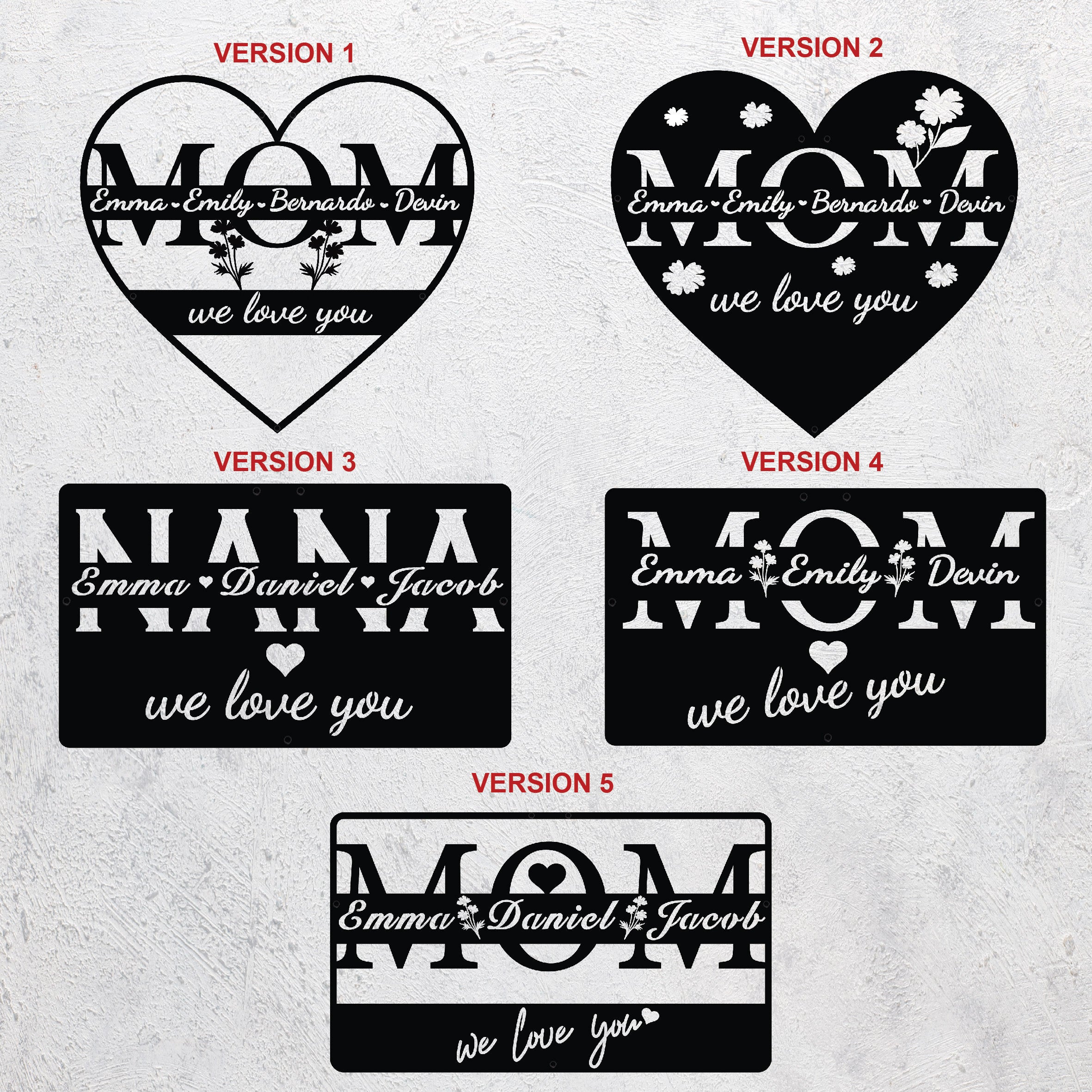 Personalized Mothers Day Gift, Custom Wall Decor, Personalized Mothers Day Metal Wall Decor, Aesthetic Living Room Metal Home Decor Wall Art
