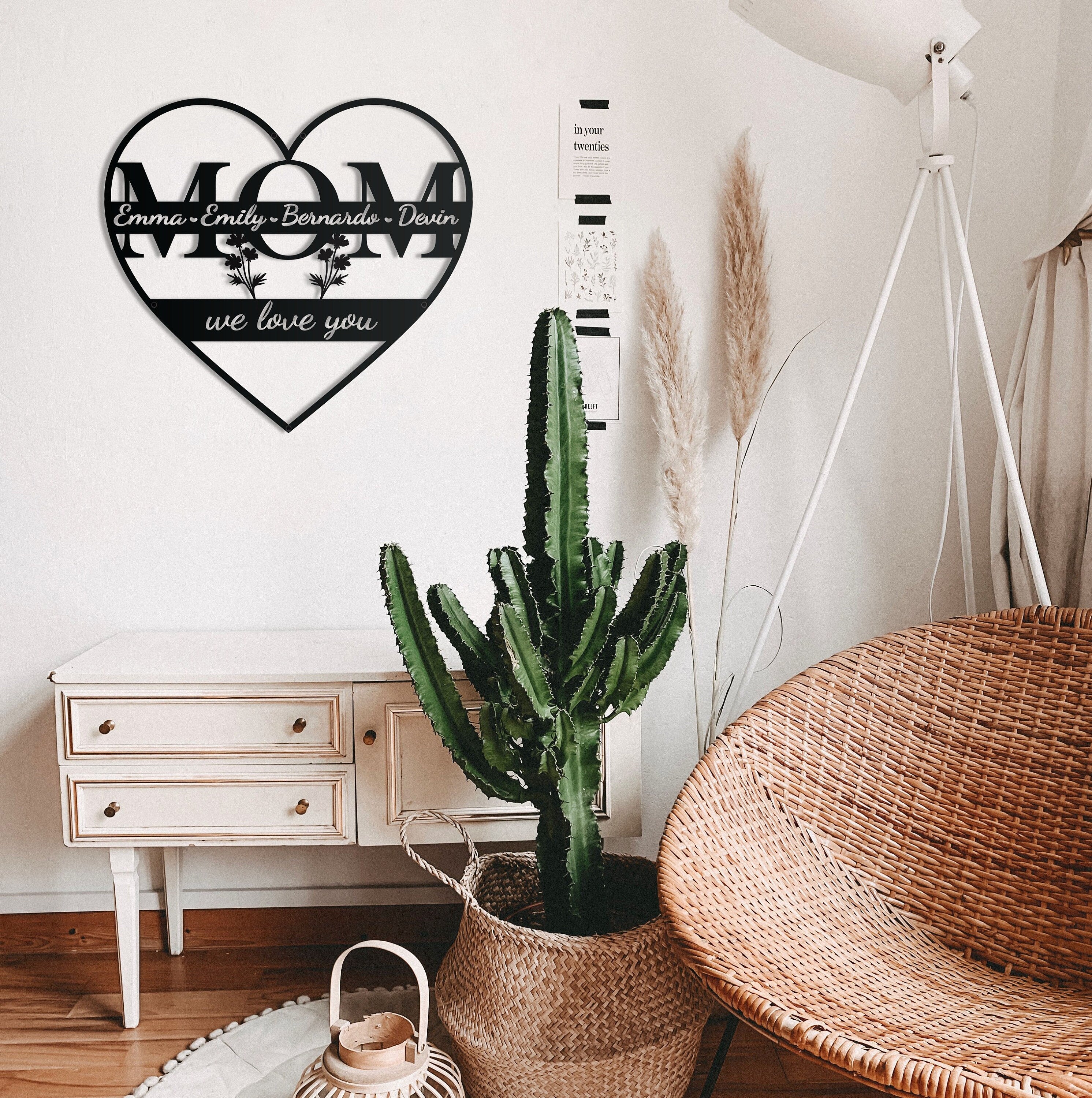 Personalized Mothers Day Gift, Custom Wall Decor, Personalized Mothers Day Metal Wall Decor, Aesthetic Living Room Metal Home Decor Wall Art