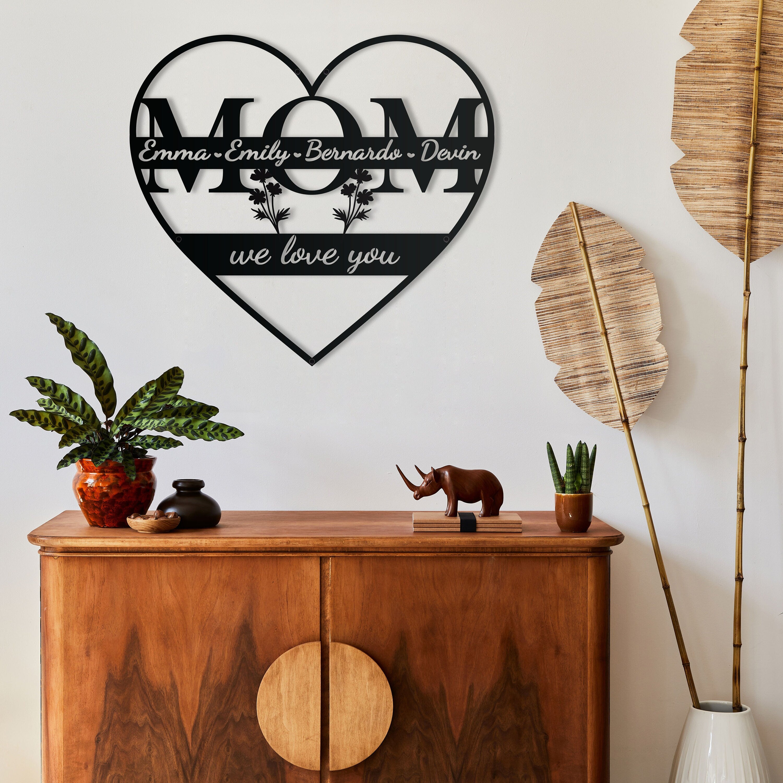 Personalized Mothers Day Gift, Custom Wall Decor, Personalized Mothers Day Metal Wall Decor, Aesthetic Living Room Metal Home Decor Wall Art