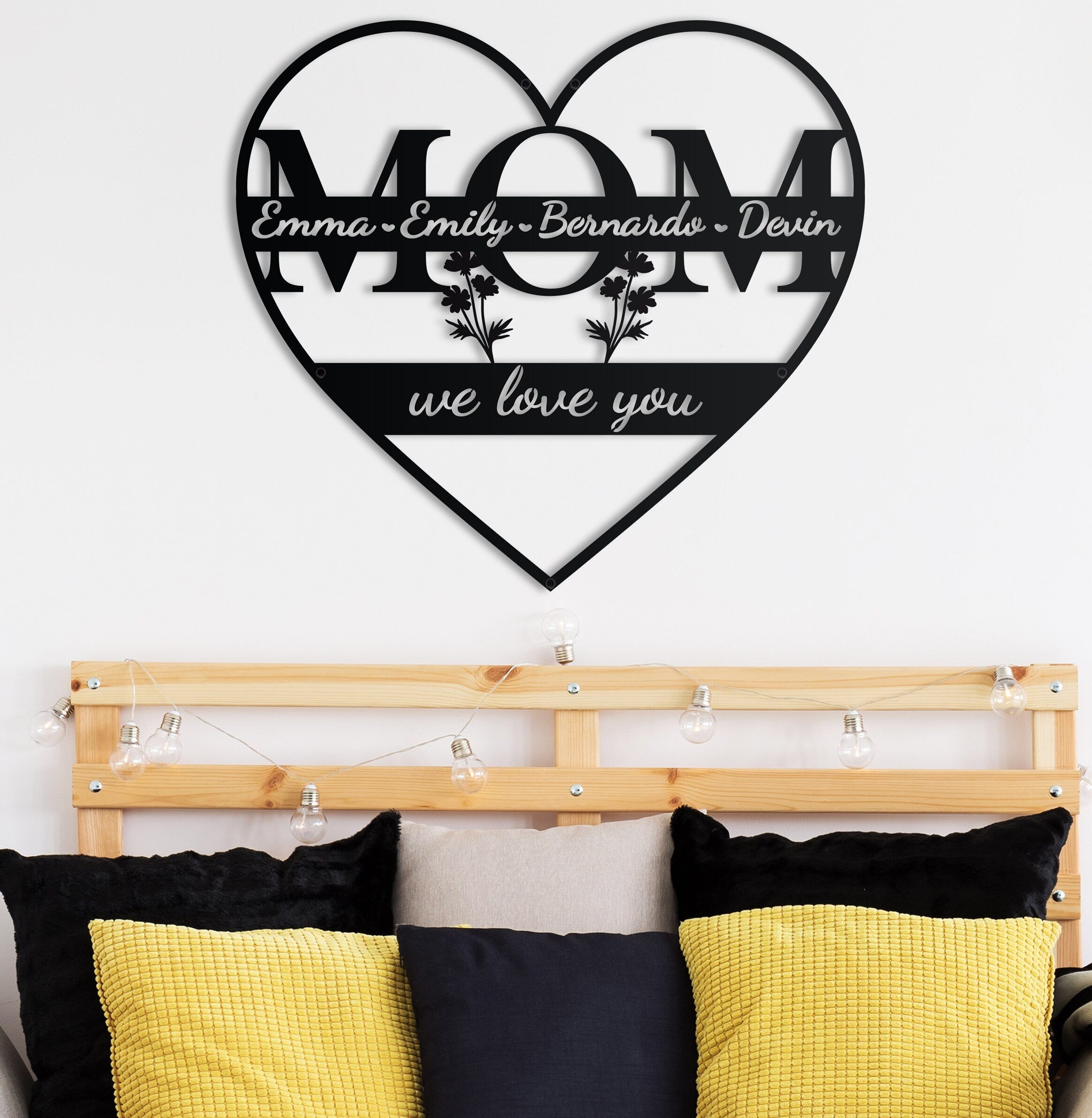 Personalized Mothers Day Gift, Custom Wall Decor, Personalized Mothers Day Metal Wall Decor, Aesthetic Living Room Metal Home Decor Wall Art