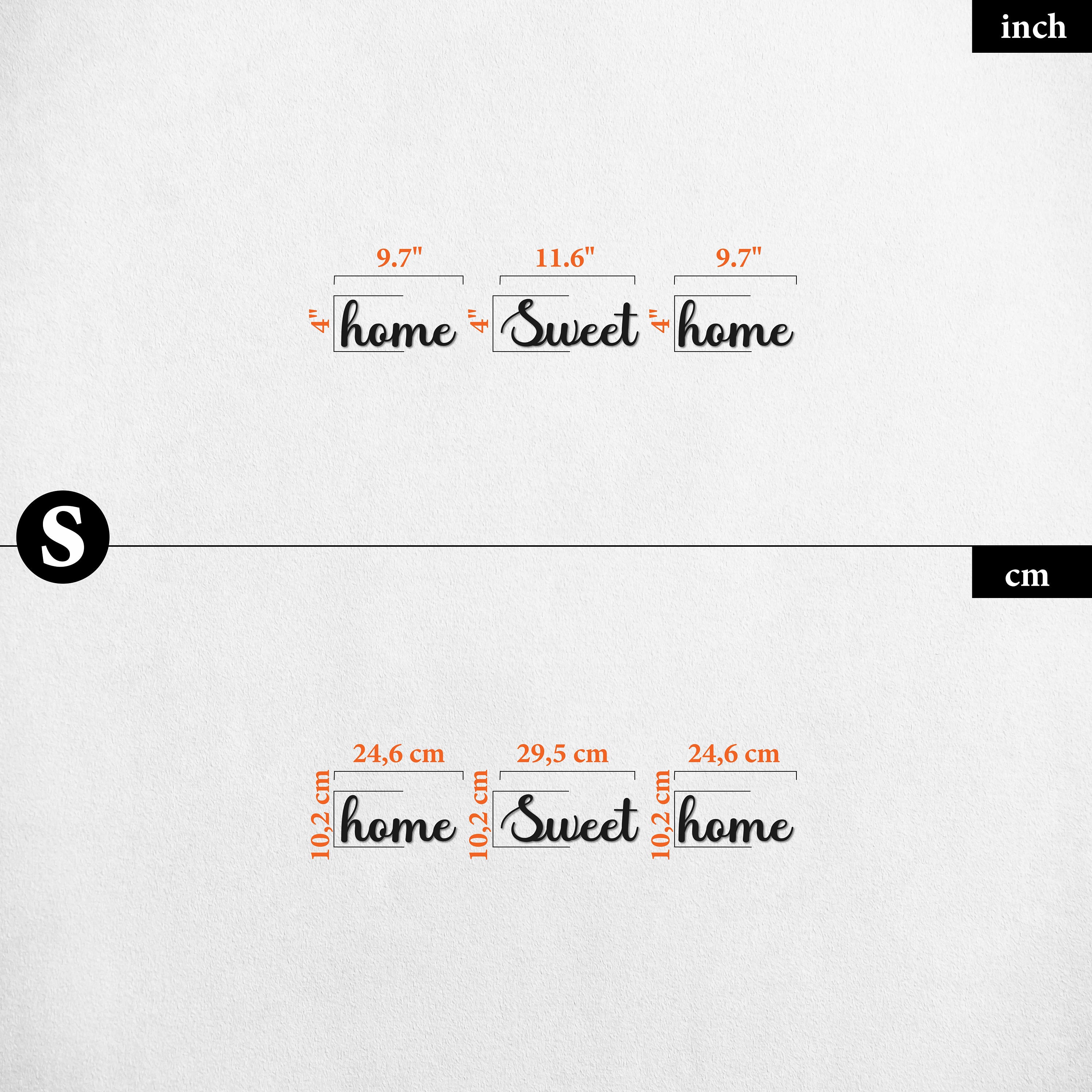 Home Sweet Home Sign, Metal Wall Art, Home Decor, Home Sweet Home Large Living Room Decoration, Interior Metal Wall Sign, Metal Wall Decor