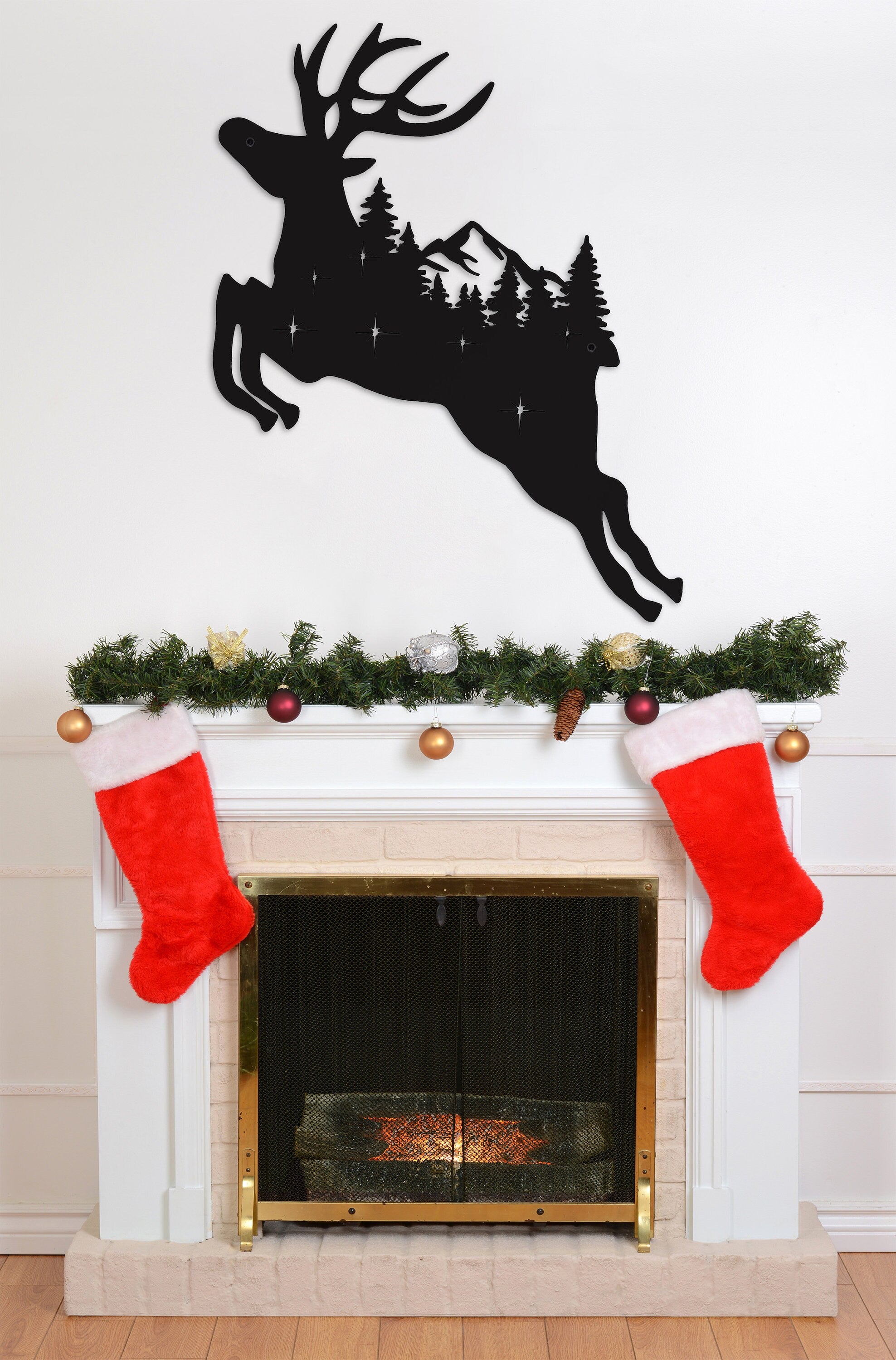 Deer Decor, Christmas Decor, Unique Wall Decor, Living Room Decoration, Housewarming Gift, Gift For Her, Girlfriend Gift, Metal Wall Decor