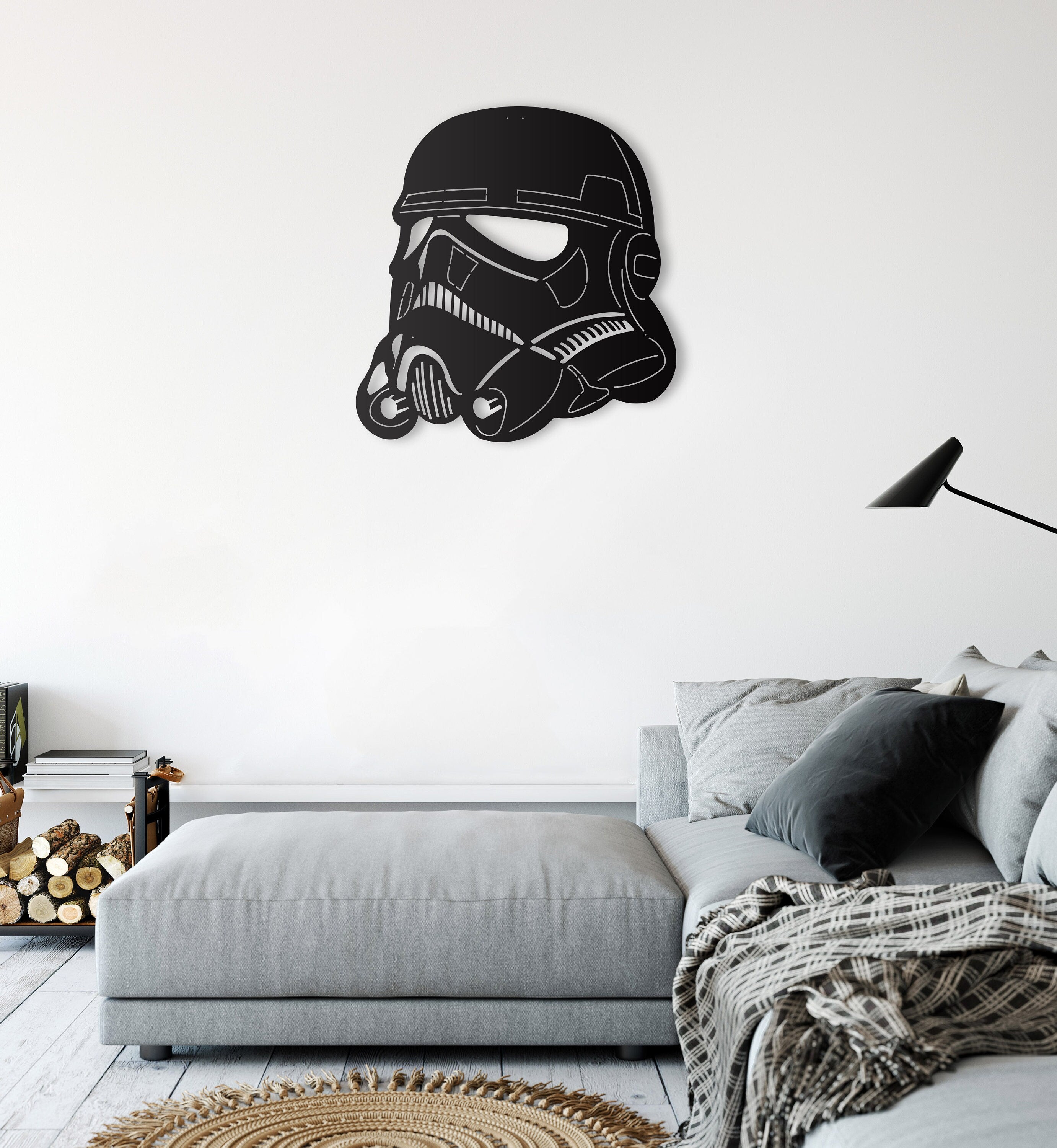 Darth Vader Helmet Decor, Black Wall Decor, Metal Playroom Wall Art, Playroom Wall Decor, Game Room Wall Decor, Living Room Wall Decor
