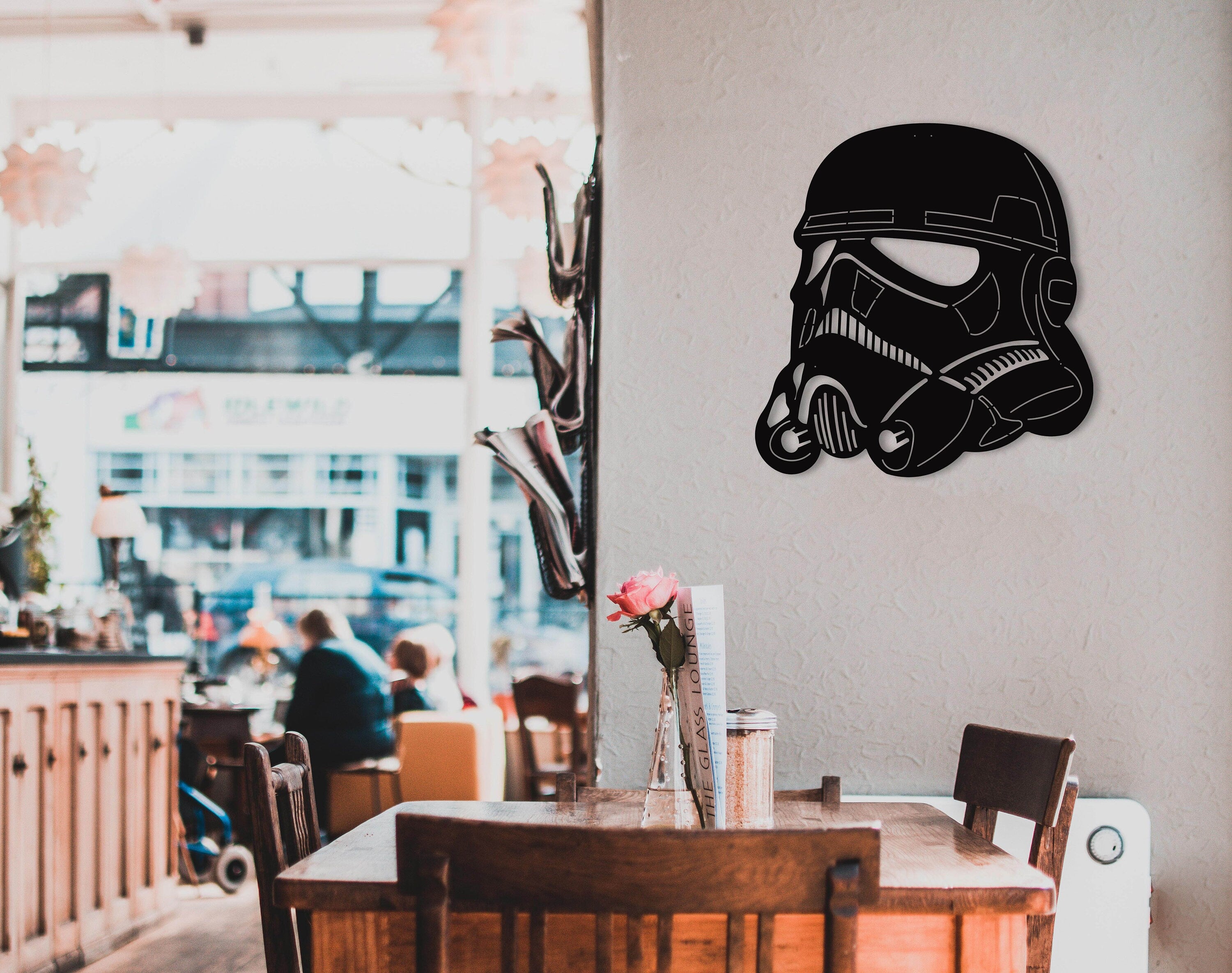 Darth Vader Helmet Decor, Black Wall Decor, Metal Playroom Wall Art, Playroom Wall Decor, Game Room Wall Decor, Living Room Wall Decor