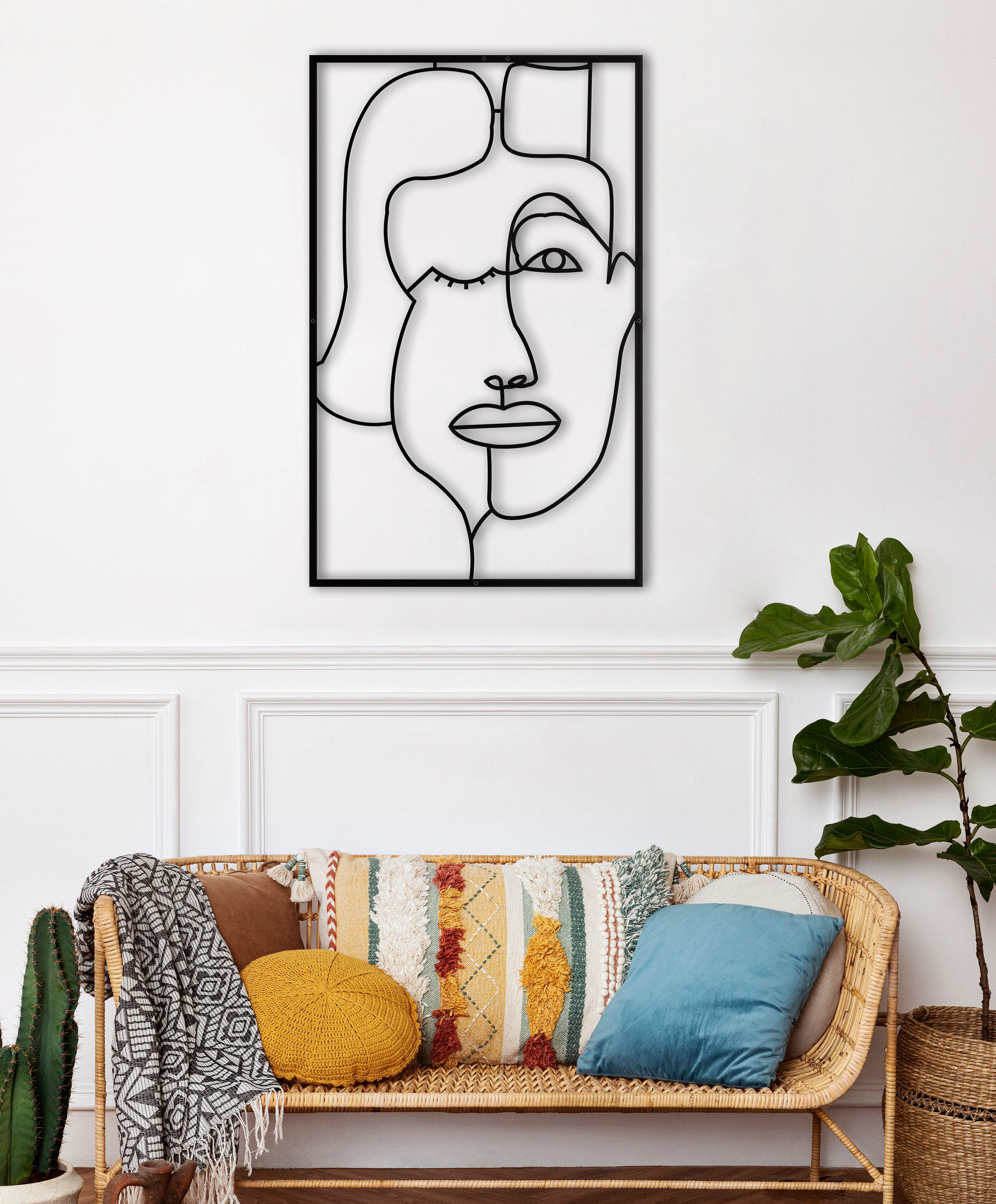 Abstract Woman Decor, Metal Wall Art, Aesthetic Bedroom Wall Decor, Home Wall Decor, Living Room Wall Decor, Large Black Metal Art