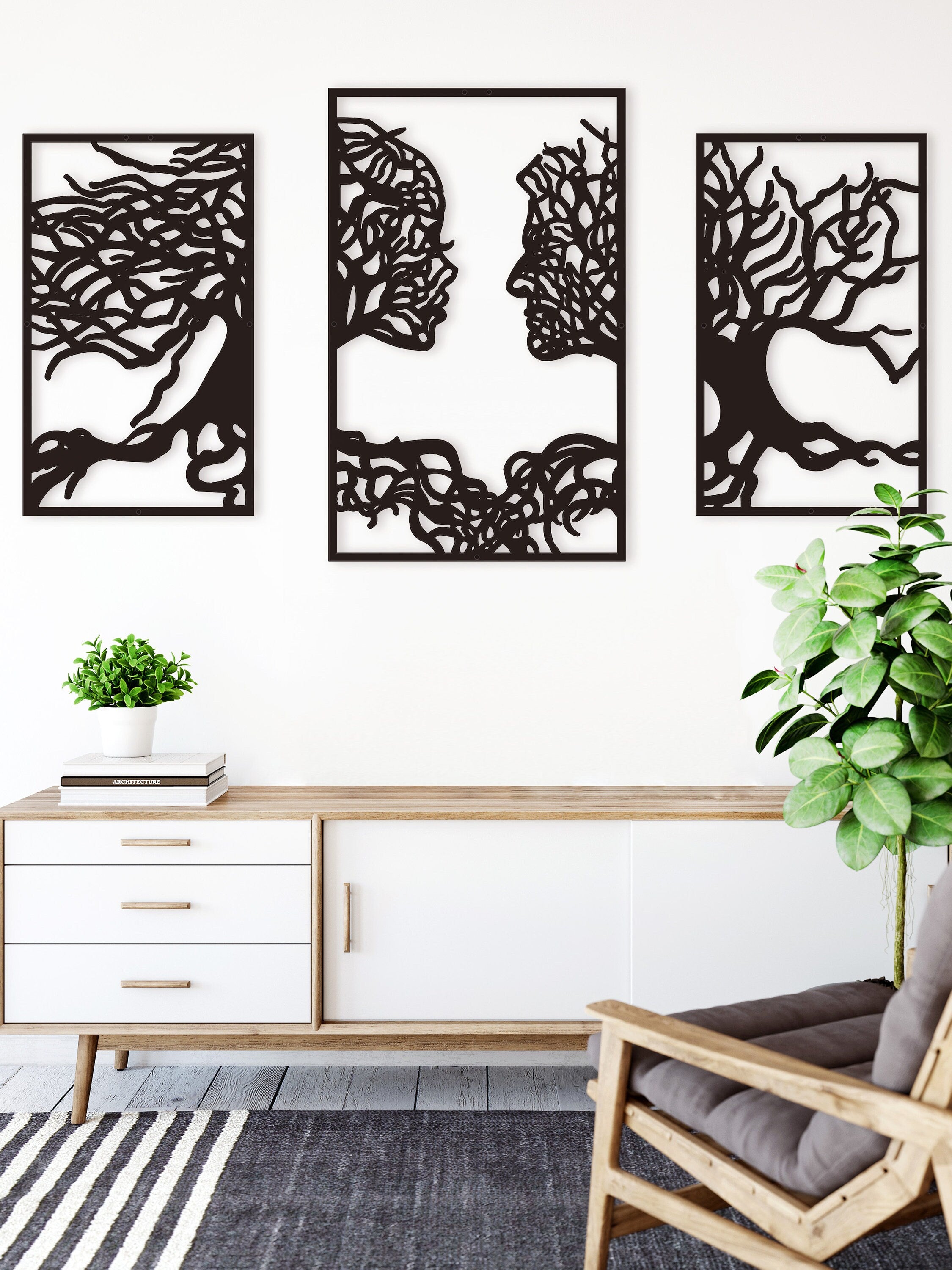 Large Wall Decor, Abstract Tree Decor, Metal Living Room Wall Decor, Oversized Room Wall Decor, Farmhouse Wall Hangings Decor, Modern Decor