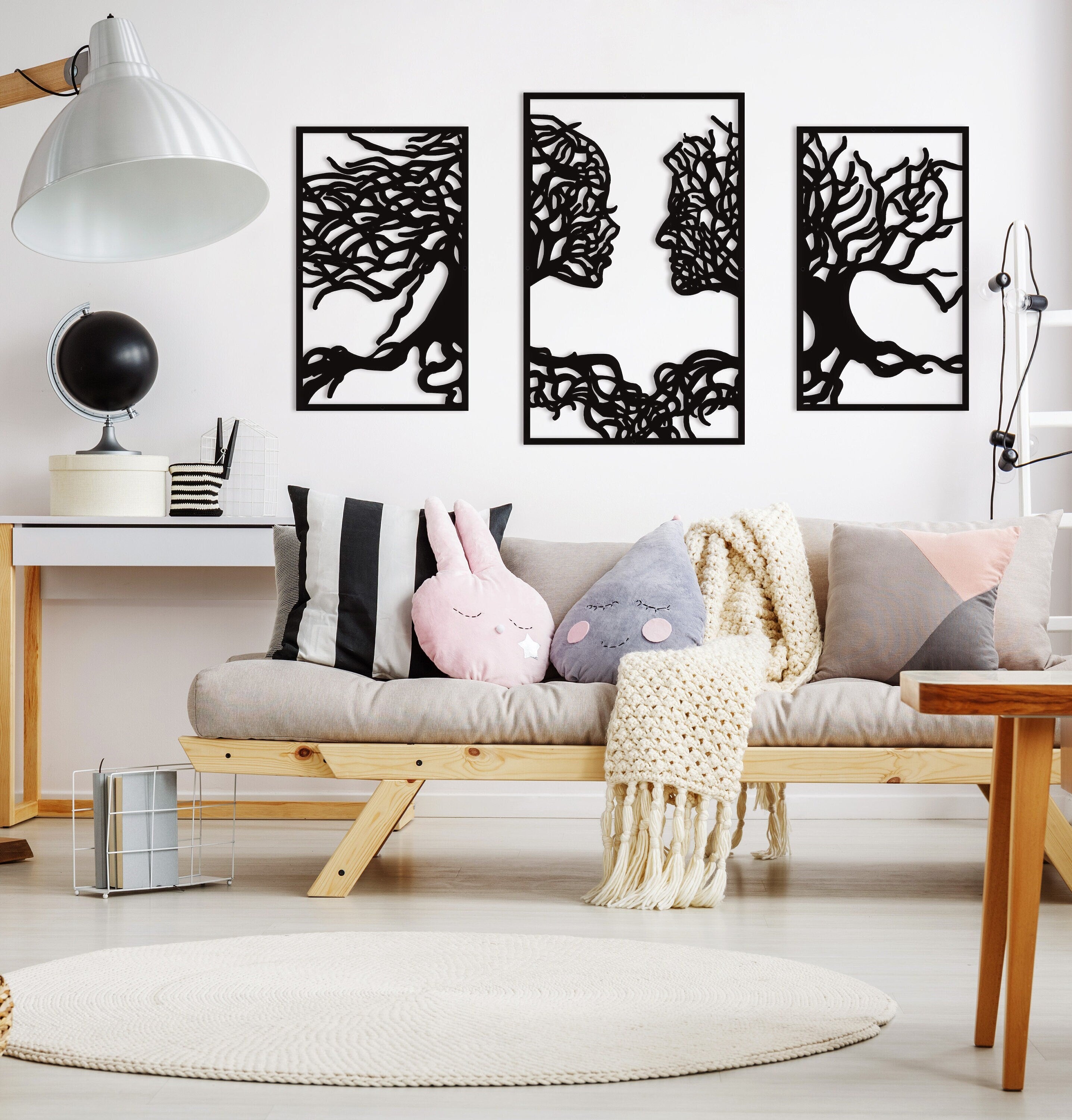 Large Wall Decor, Abstract Tree Decor, Metal Living Room Wall Decor, Oversized Room Wall Decor, Farmhouse Wall Hangings Decor, Modern Decor