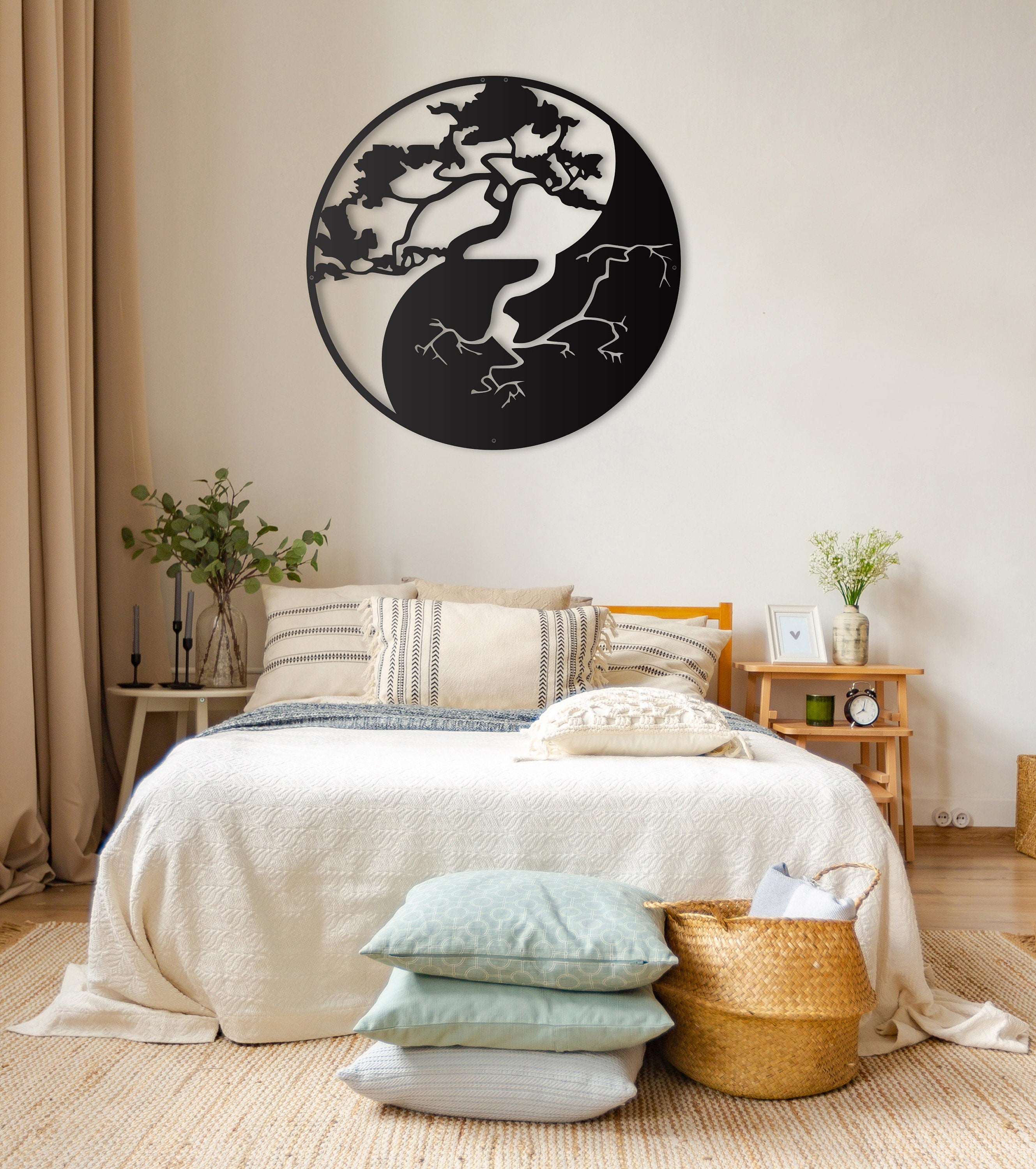 bedroom bonsai tree Bonsai Tree Decor, Living Room Wall Decor, Aesthetic Bedroom Decor, Metal Farmhouse Wall Decor, Tree Metal Wall Art, Modern Wall Decor