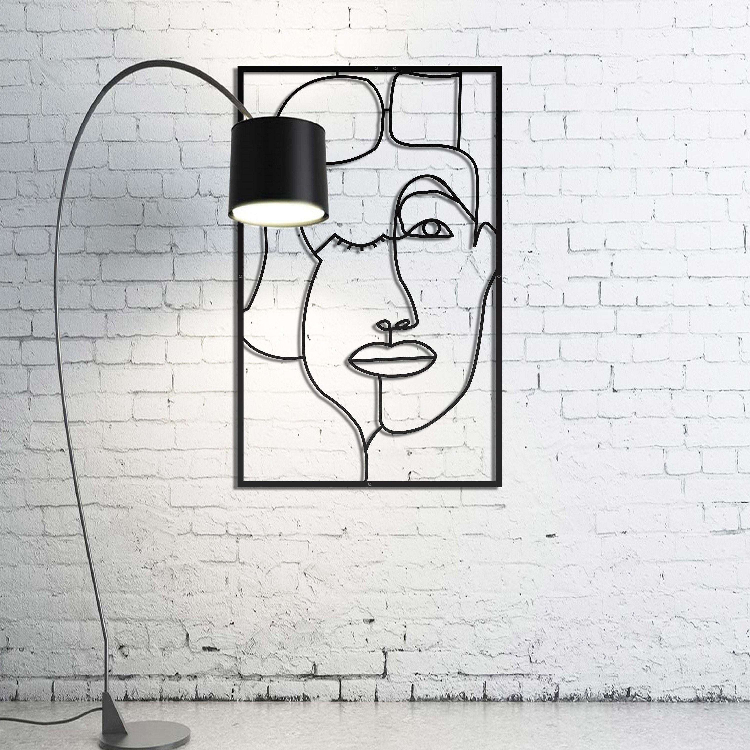 Abstract Woman Decor, Metal Wall Art, Aesthetic Bedroom Wall Decor, Home Wall Decor, Living Room Wall Decor, Large Black Metal Art