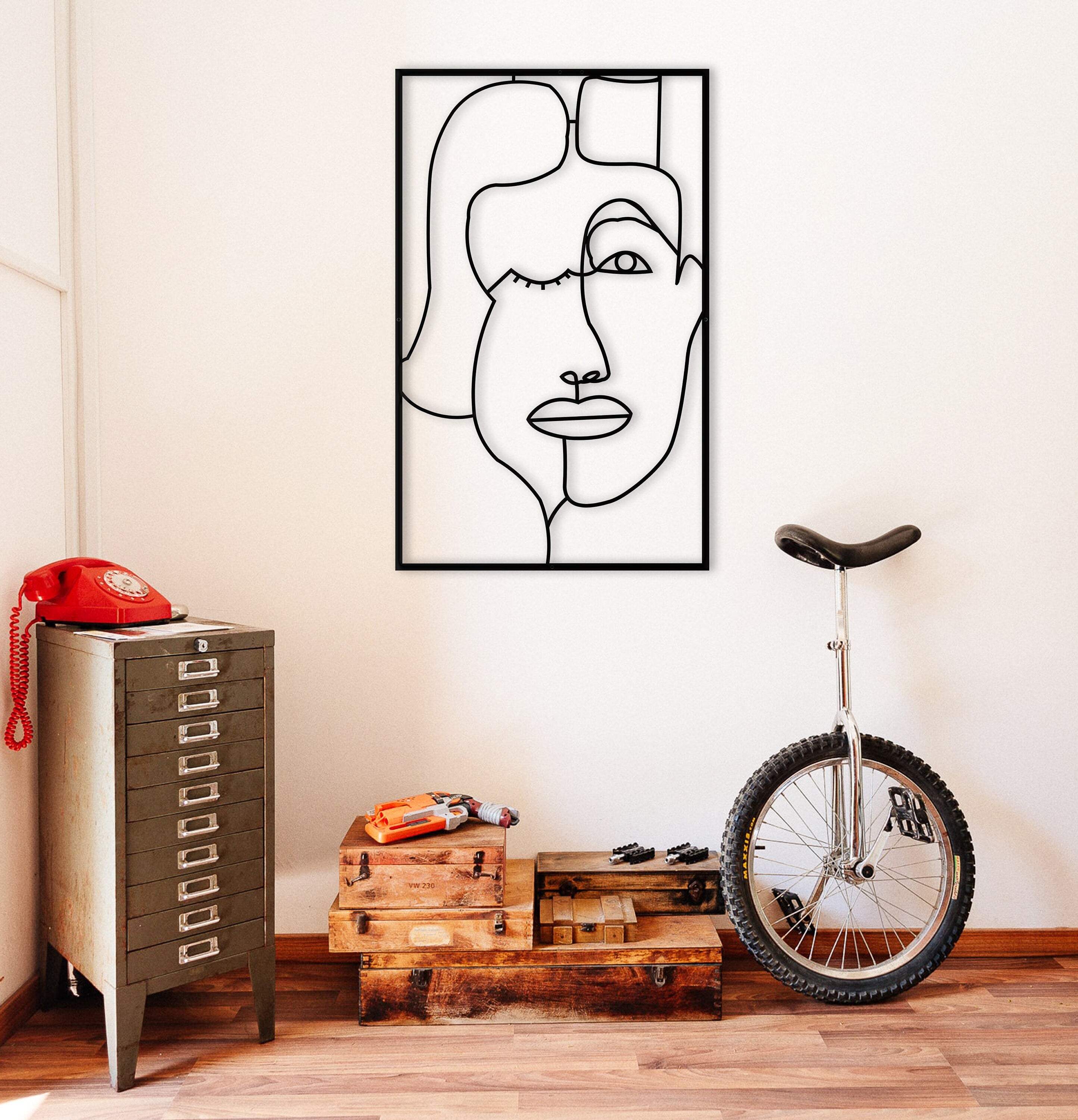 Abstract Woman Decor, Metal Wall Art, Aesthetic Bedroom Wall Decor, Home Wall Decor, Living Room Wall Decor, Large Black Metal Art