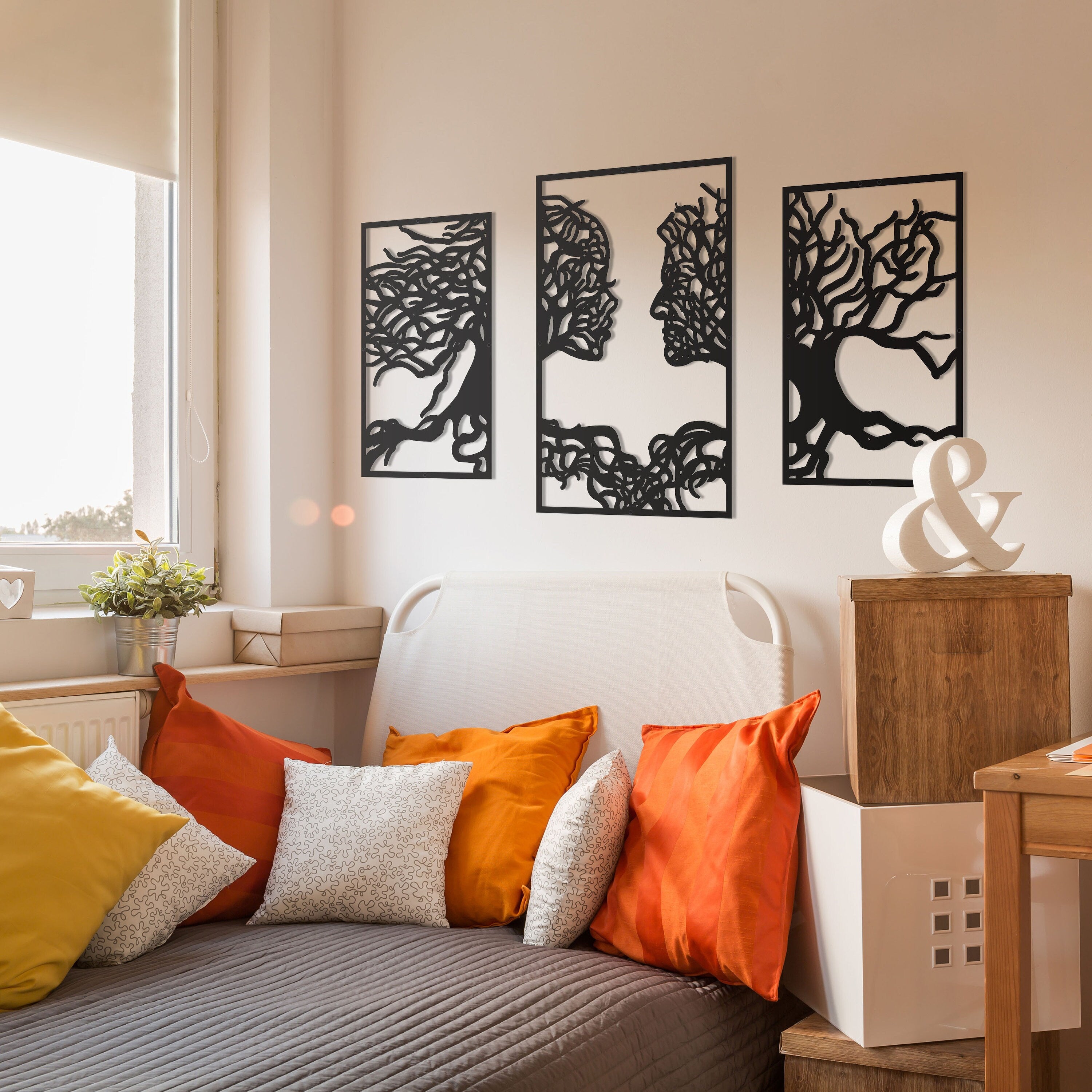 Large Wall Decor, Abstract Tree Decor, Metal Living Room Wall Decor, Oversized Room Wall Decor, Farmhouse Wall Hangings Decor, Modern Decor