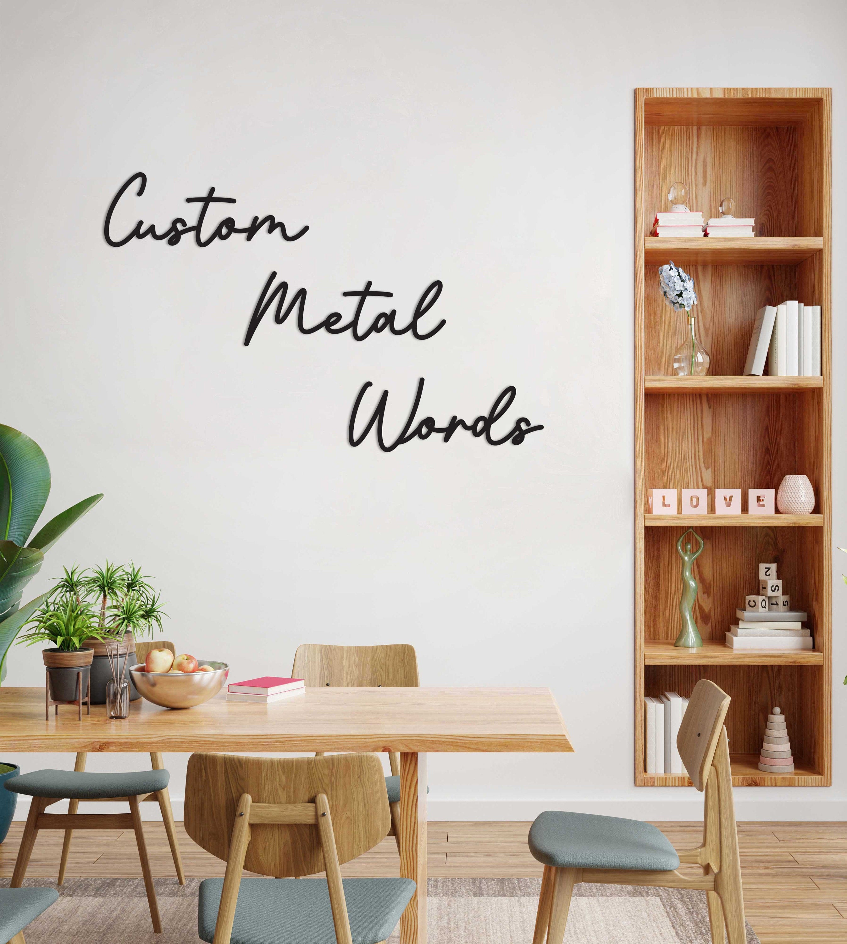Metal Custom Wall Decor, Custom Metal Gift, Metal Script Words, Personalized Decor, Custom Name Script, Metal Wall Sign