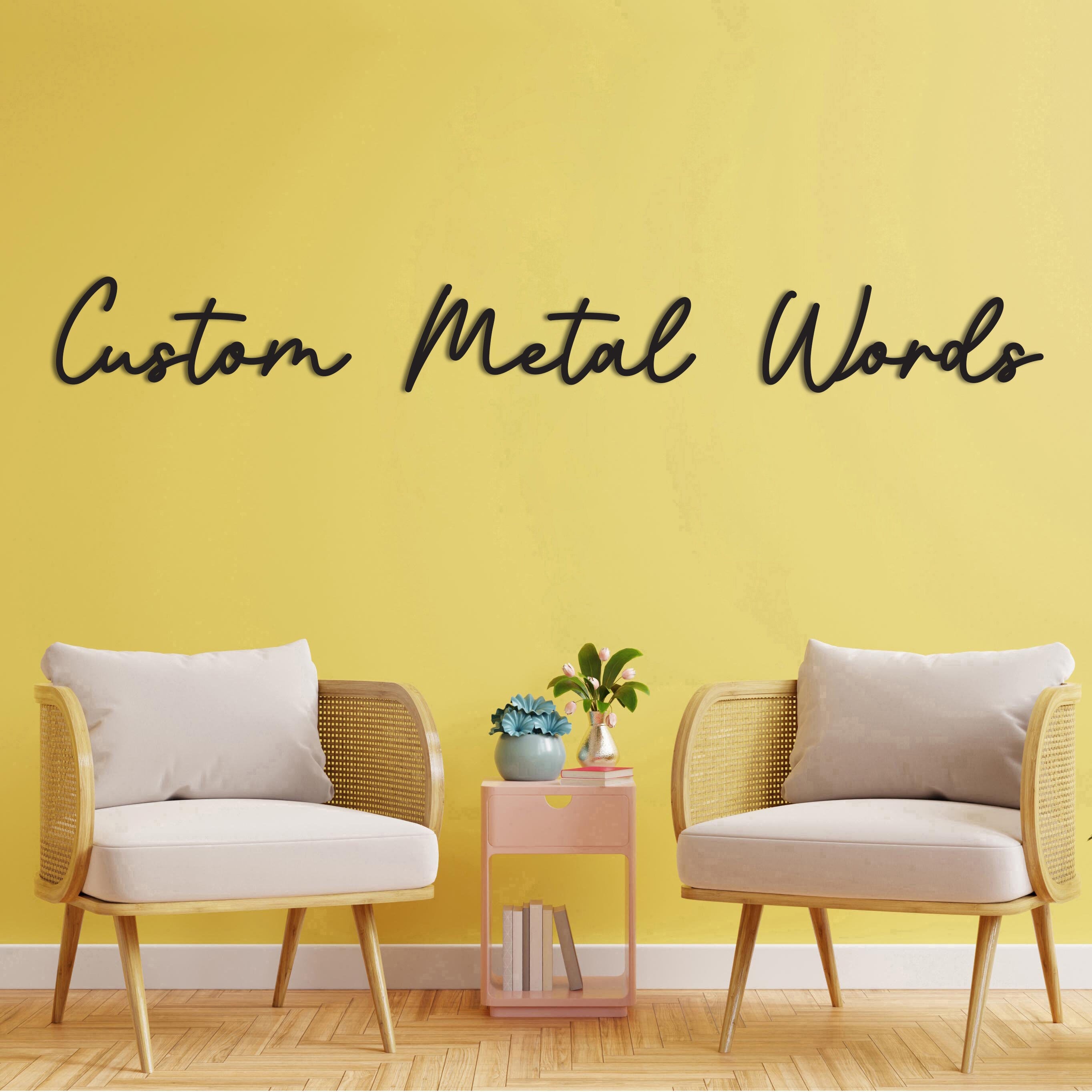 Metal Custom Wall Decor, Custom Metal Gift, Metal Script Words, Personalized Decor, Custom Name Script, Metal Wall Sign