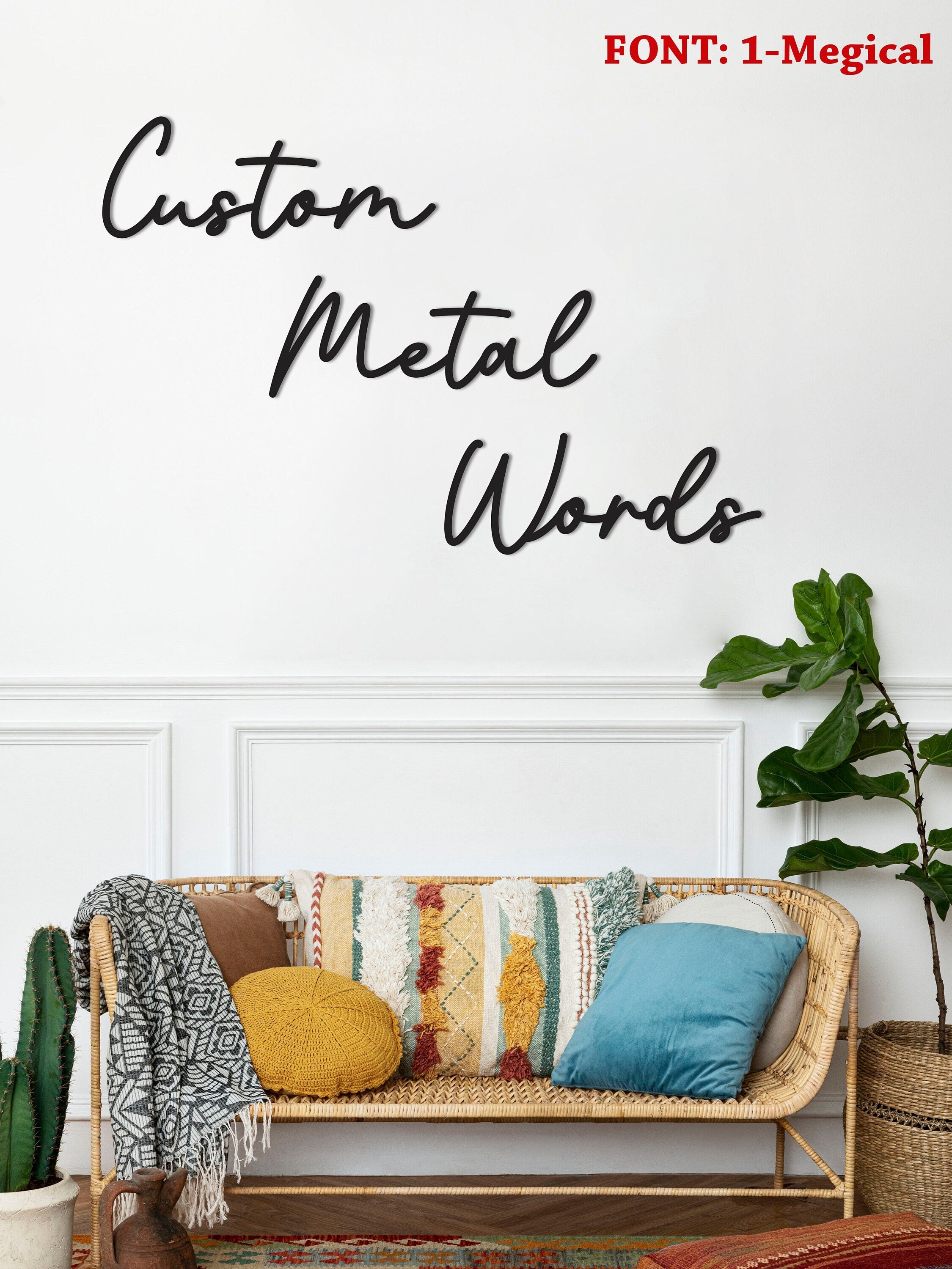 Metal Custom Wall Decor, Custom Metal Gift, Metal Script Words, Personalized Decor, Custom Name Script, Metal Wall Sign