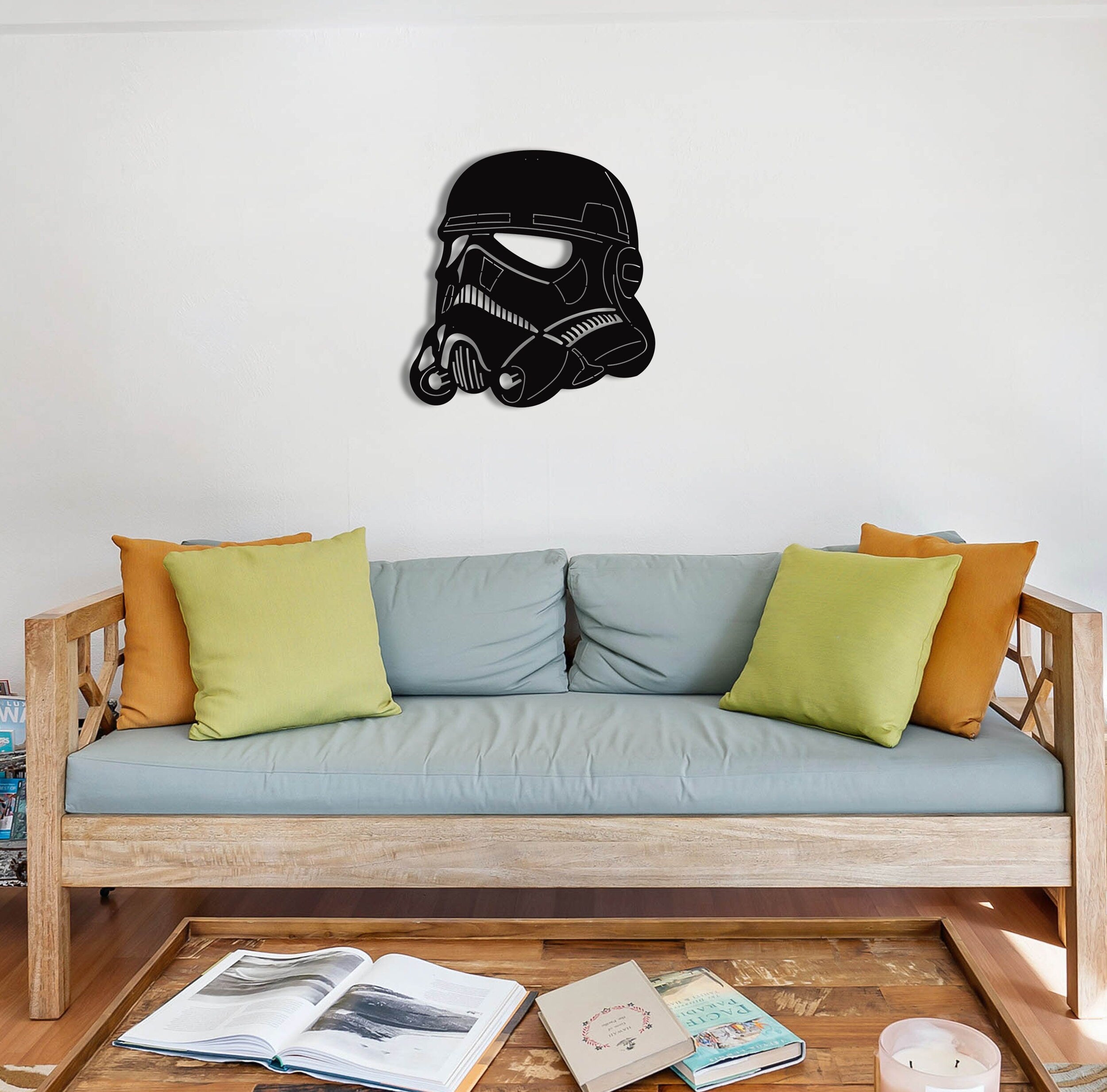 Darth Vader Helmet Decor, Black Wall Decor, Metal Playroom Wall Art, Playroom Wall Decor, Game Room Wall Decor, Living Room Wall Decor